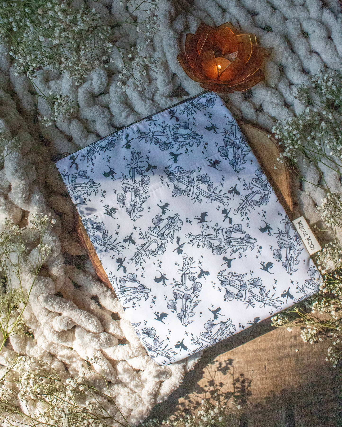Meaggie Moos - Book / Tablet Sleeve | Ivory Swords The Secret Garden Bookery