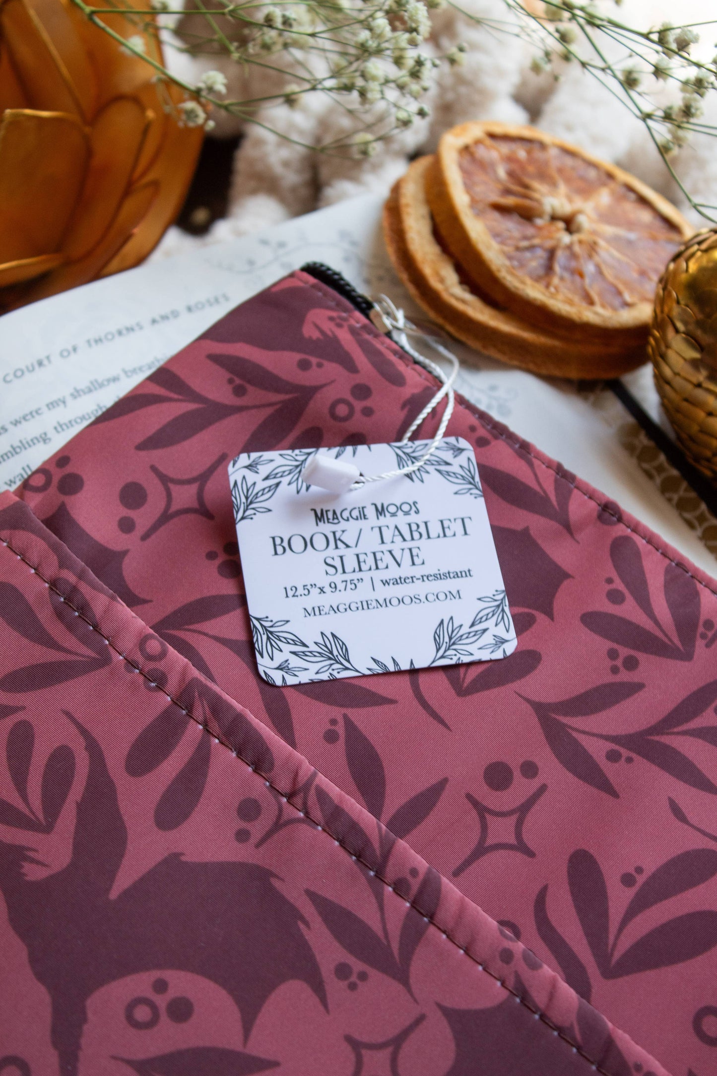 Meaggie Moos - Book / Tablet Sleeve | Rust Dragons The Secret Garden Bookery