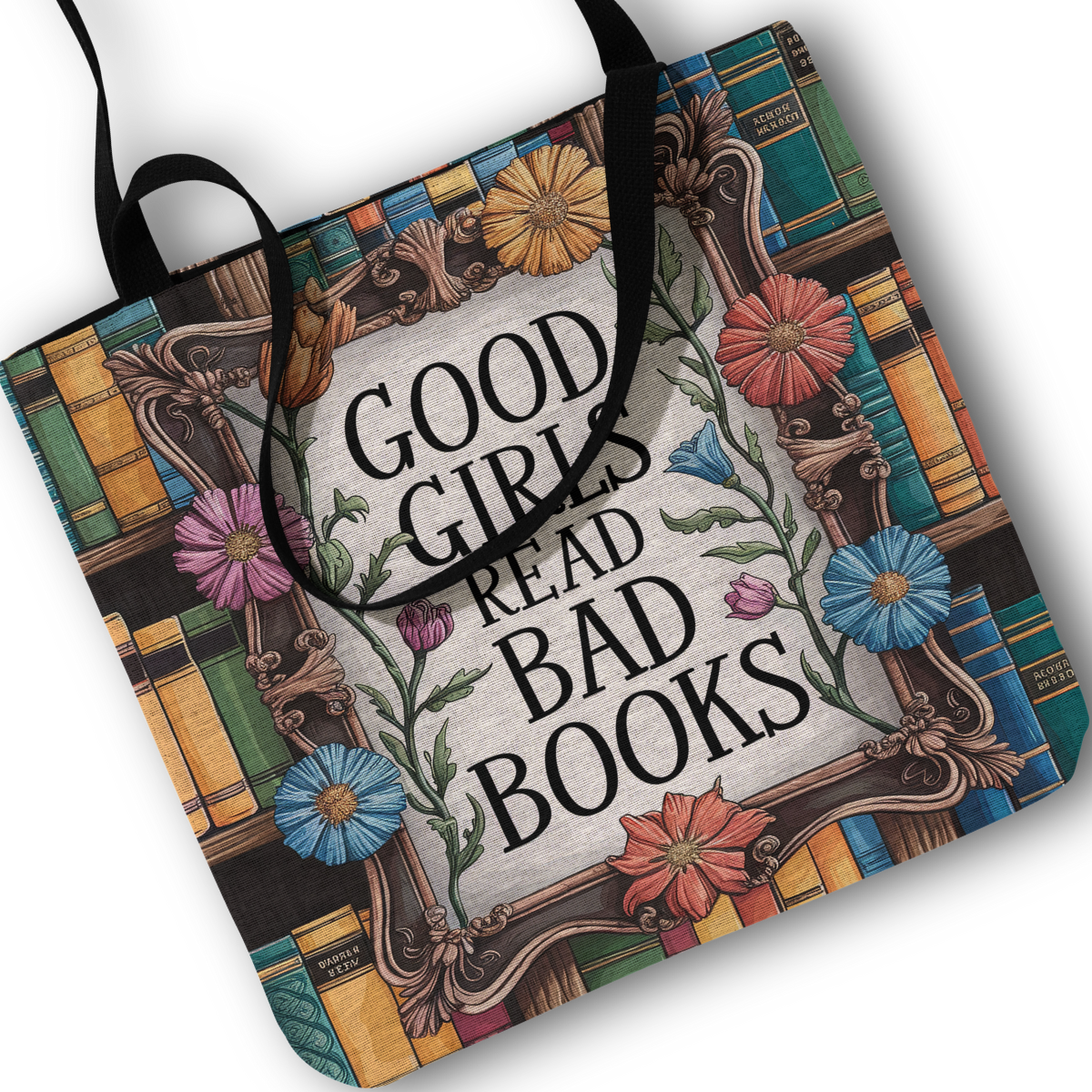 Good Girls Read Bad Books Bright & Bookish Woven Tote Offbeat Opulence