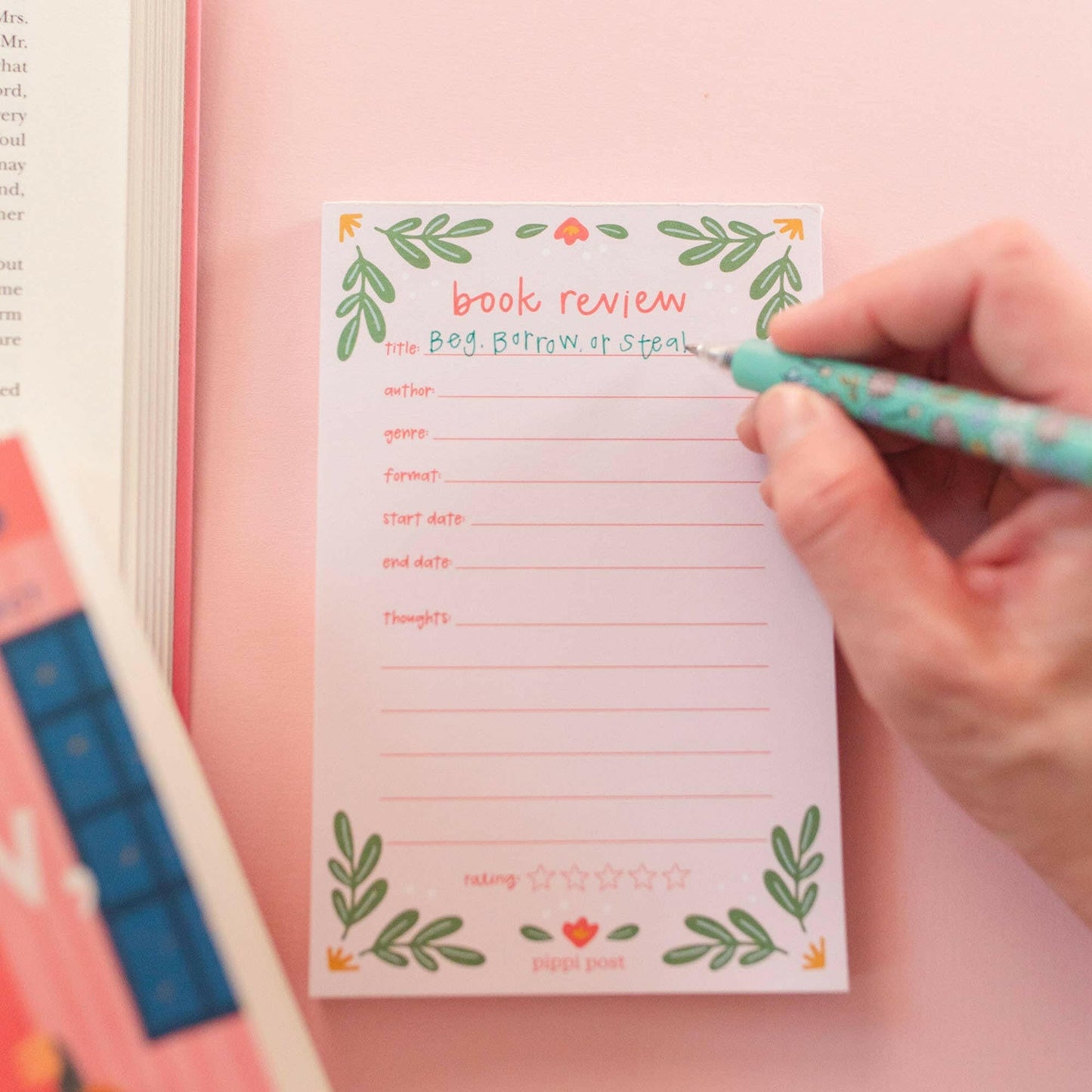 Pippi Post - Book Review 4x6 Notepad The Secret Garden Bookery