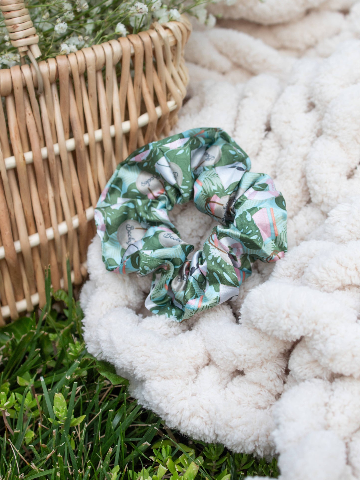 Meaggie Moos - Bookish Satin Scrunchie | Beach Reads The Secret Garden Bookery