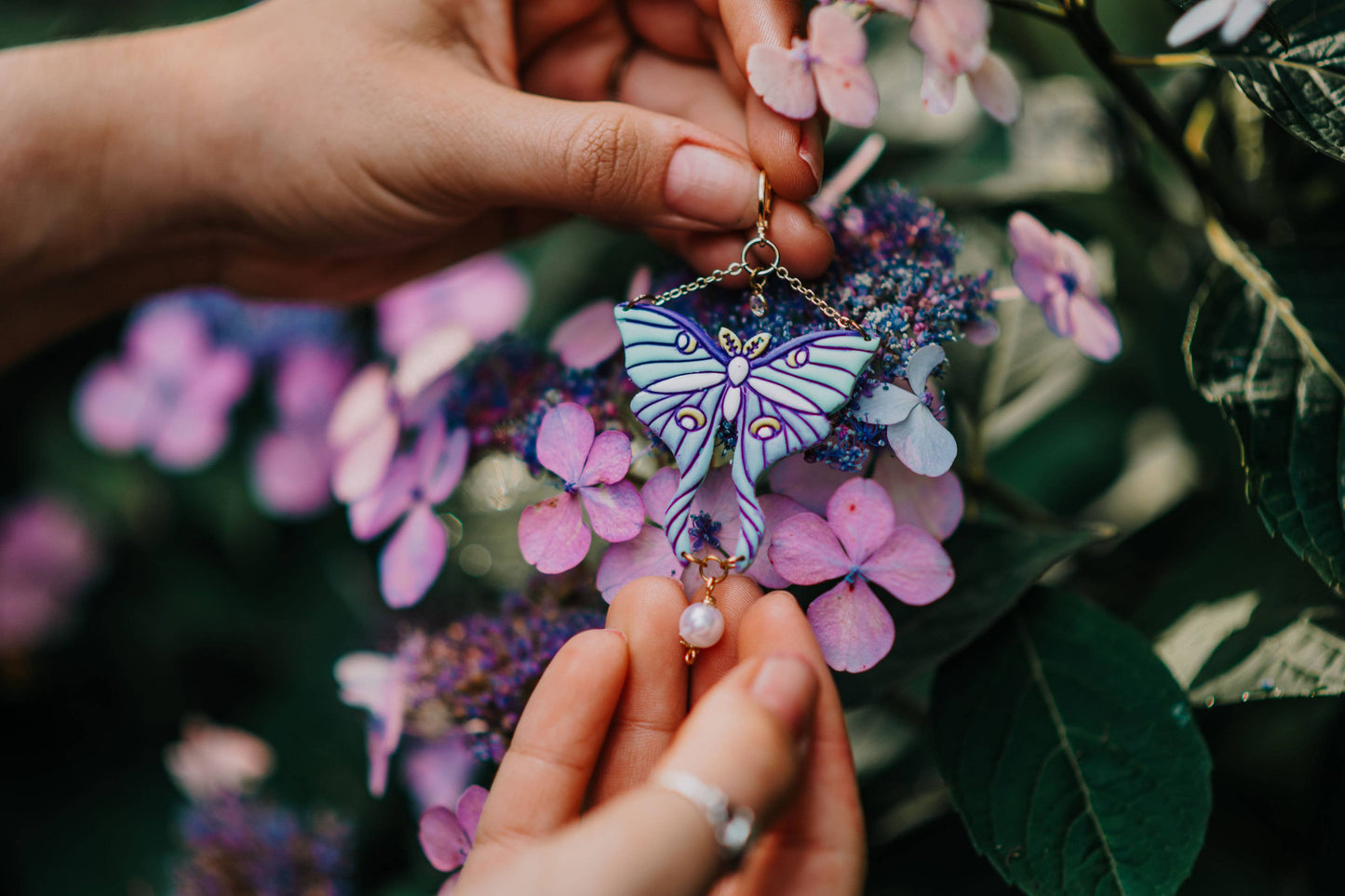 Sugar Bird Jewels - Luna Moths The Secret Garden Bookery