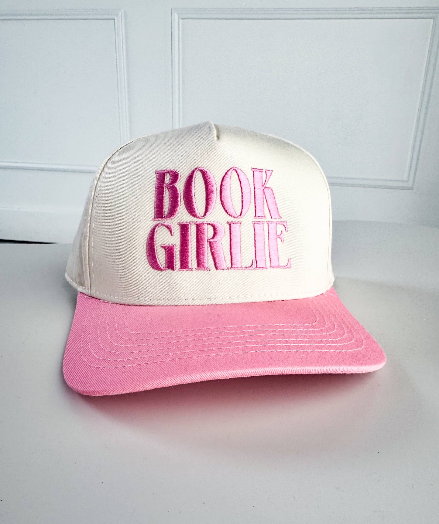 Book Girlie Vintage Embroidered Trucker Hat Smitten Booktique