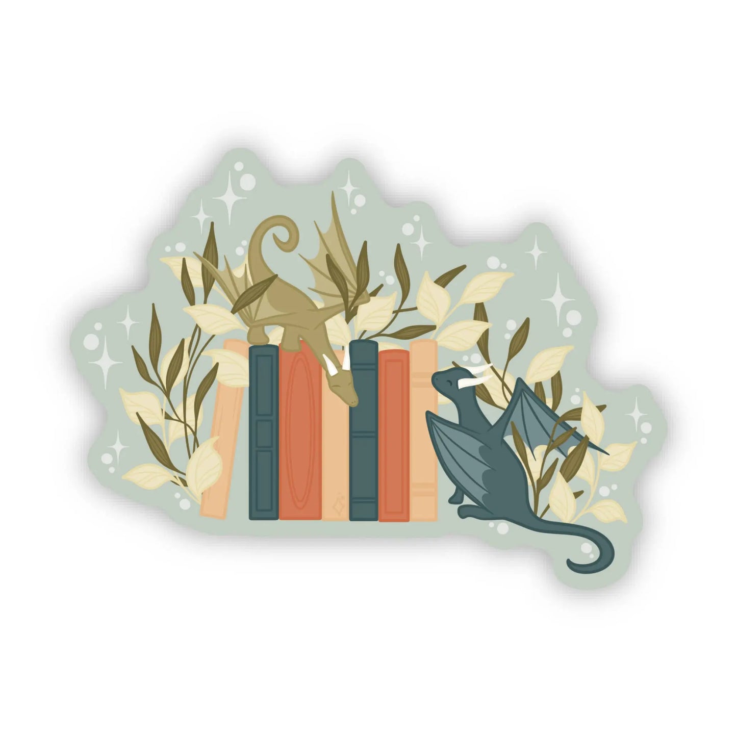 Meaggie Moos - Book Dragon Bookshelf Waterproof Vinyl Sticker The Secret Garden Bookery
