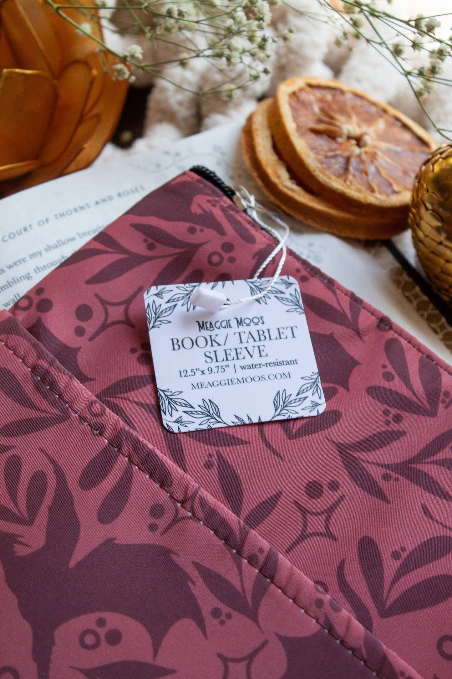 Meaggie Moos - Book / Tablet Sleeve | Rust Dragons The Secret Garden Bookery
