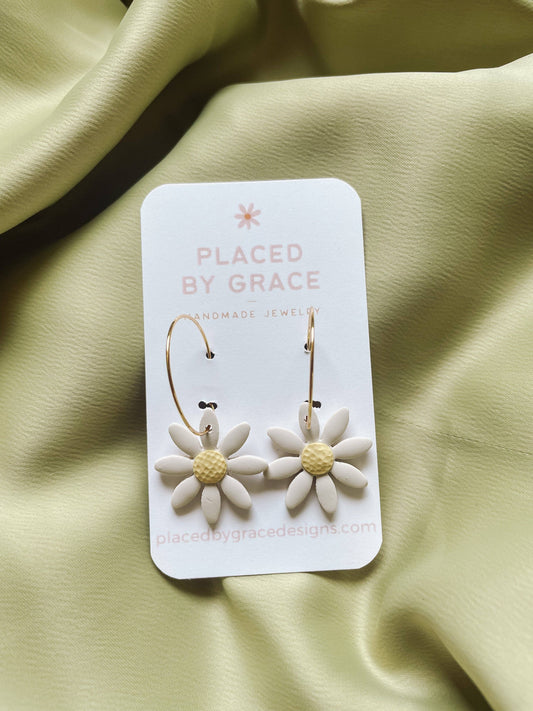 Placed by Grace - Daisy Hoops I Summer Wild Flower Collection The Secret Garden Bookery