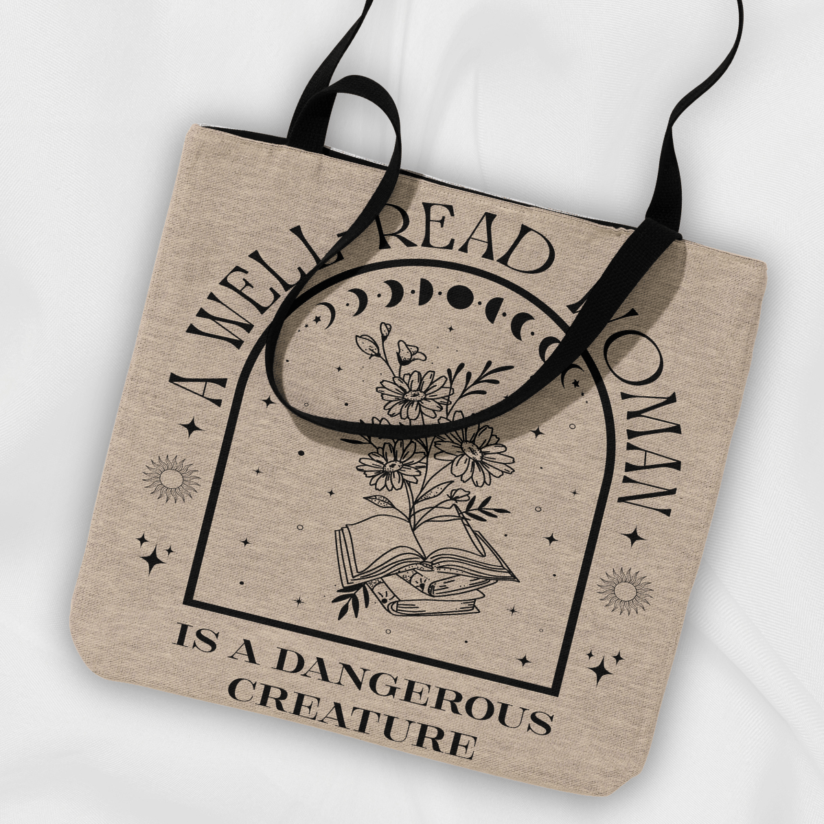 A Well-Read Woman Woven Tote Bag Offbeat Opulence