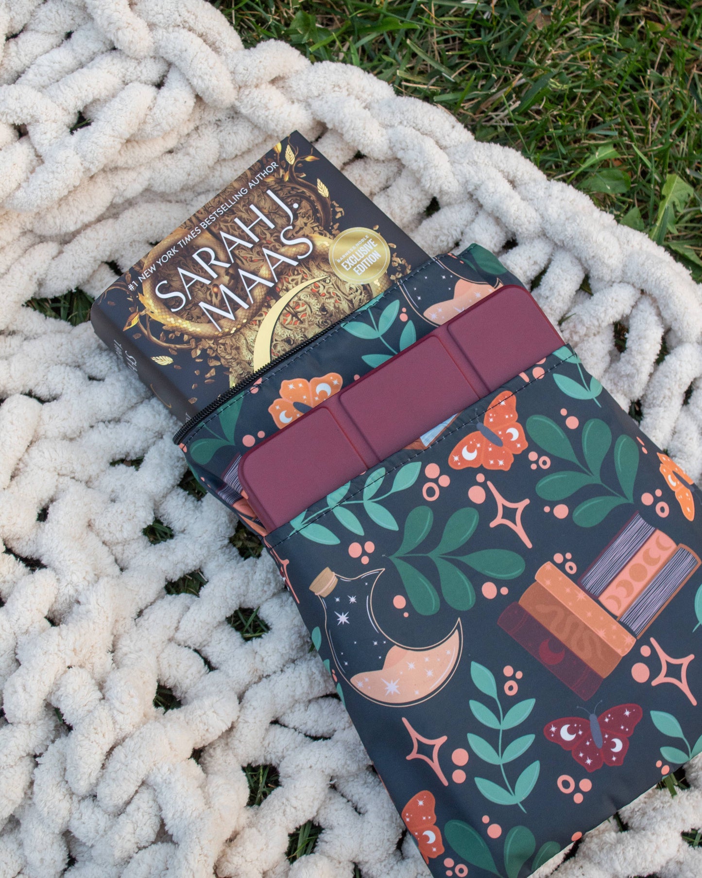 Meaggie Moos - Book / Tablet Sleeve | Burgundy Books The Secret Garden Bookery