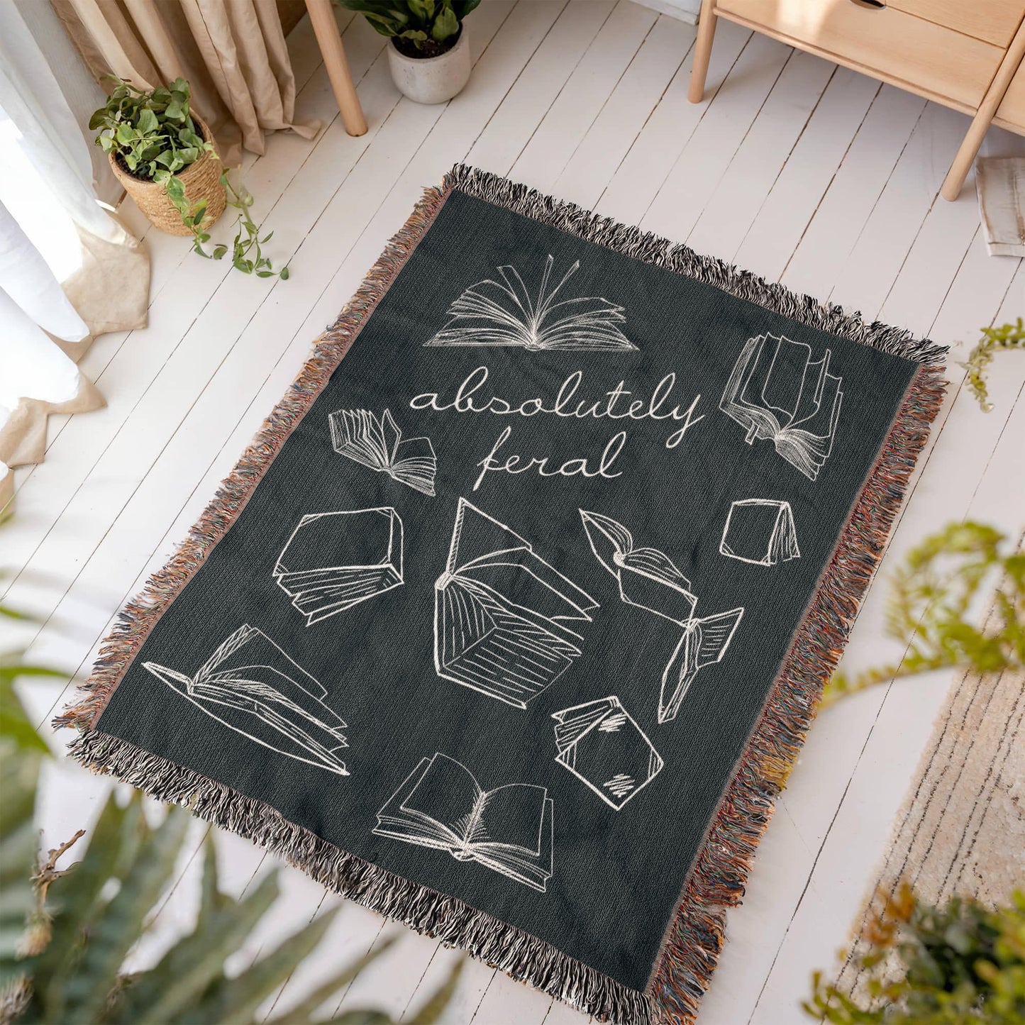 Absolutely Feral Woven Blanket – For Readers Who've Lost All Chill