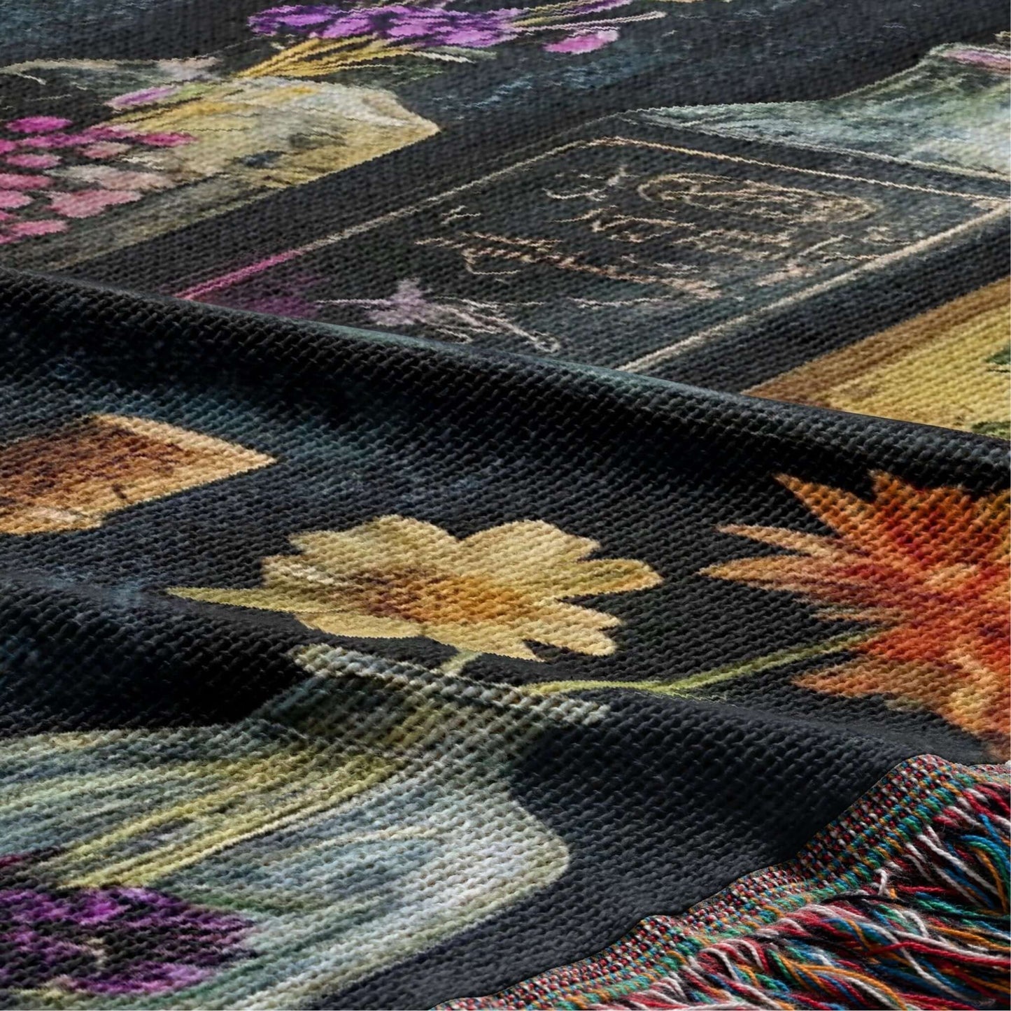 Apothecary Shelves Watercolor Woven Blanket Offbeat Opulence
