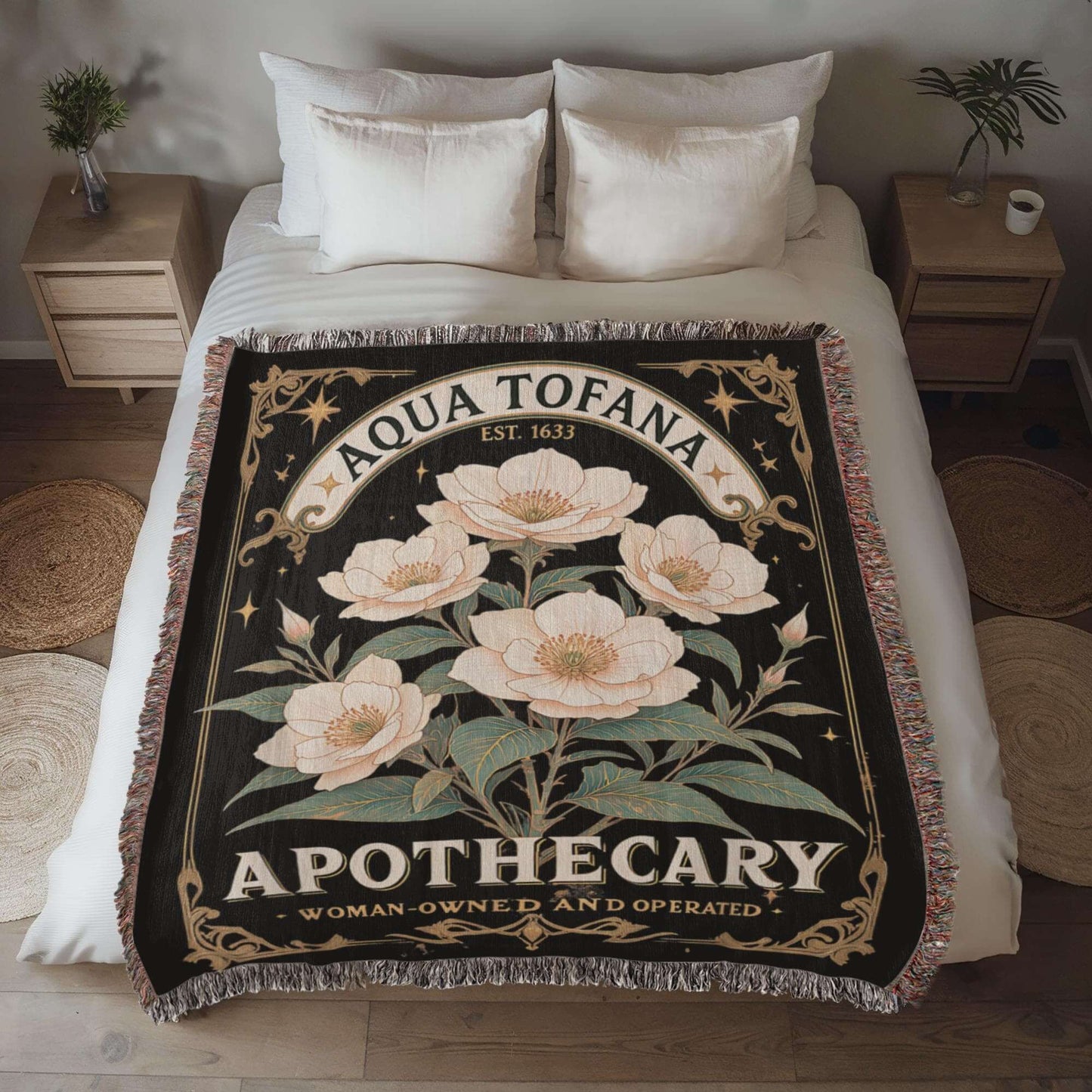 Aqua Tofana Apothecary Woven Blanket Offbeat Opulence