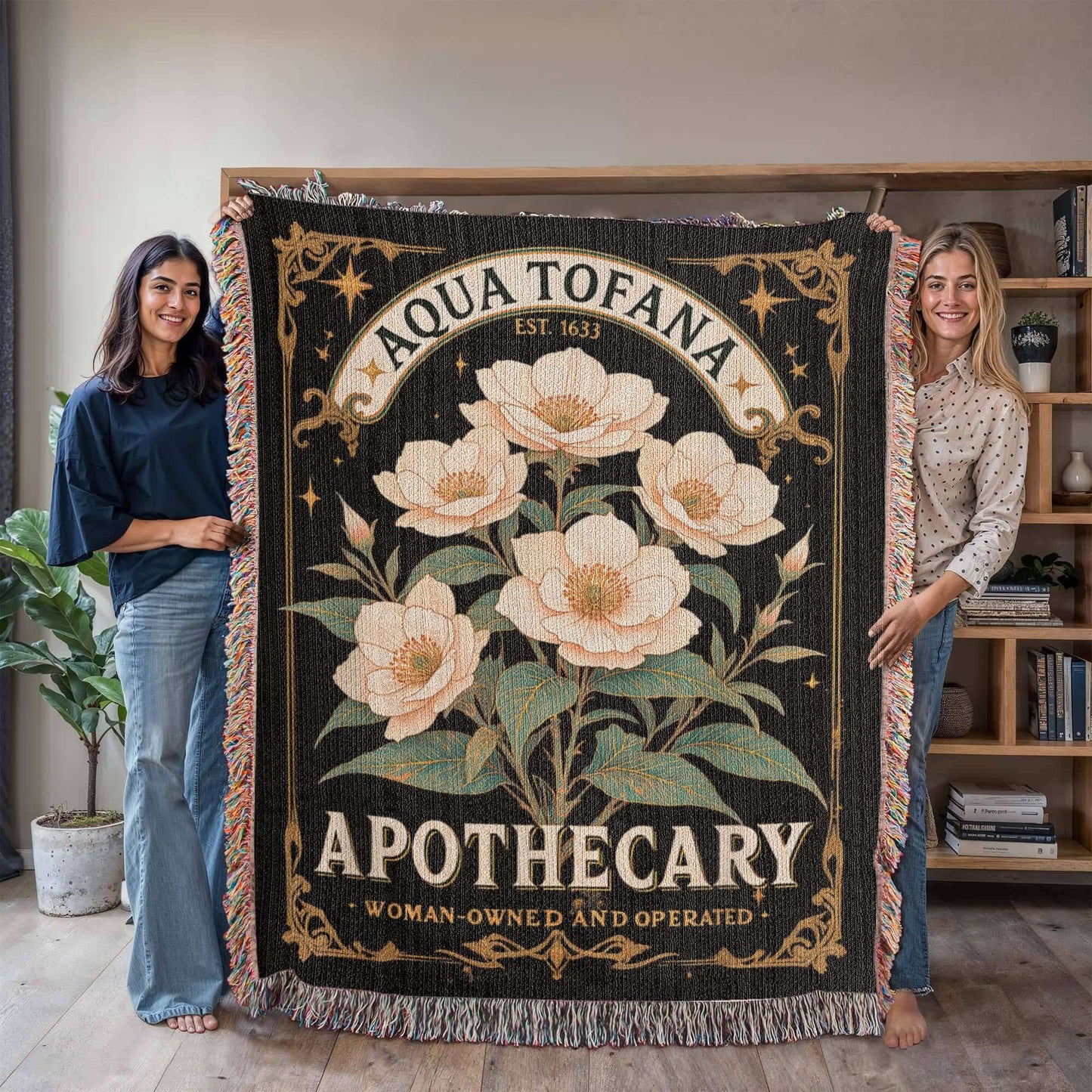 Aqua Tofana Apothecary Woven Blanket Offbeat Opulence