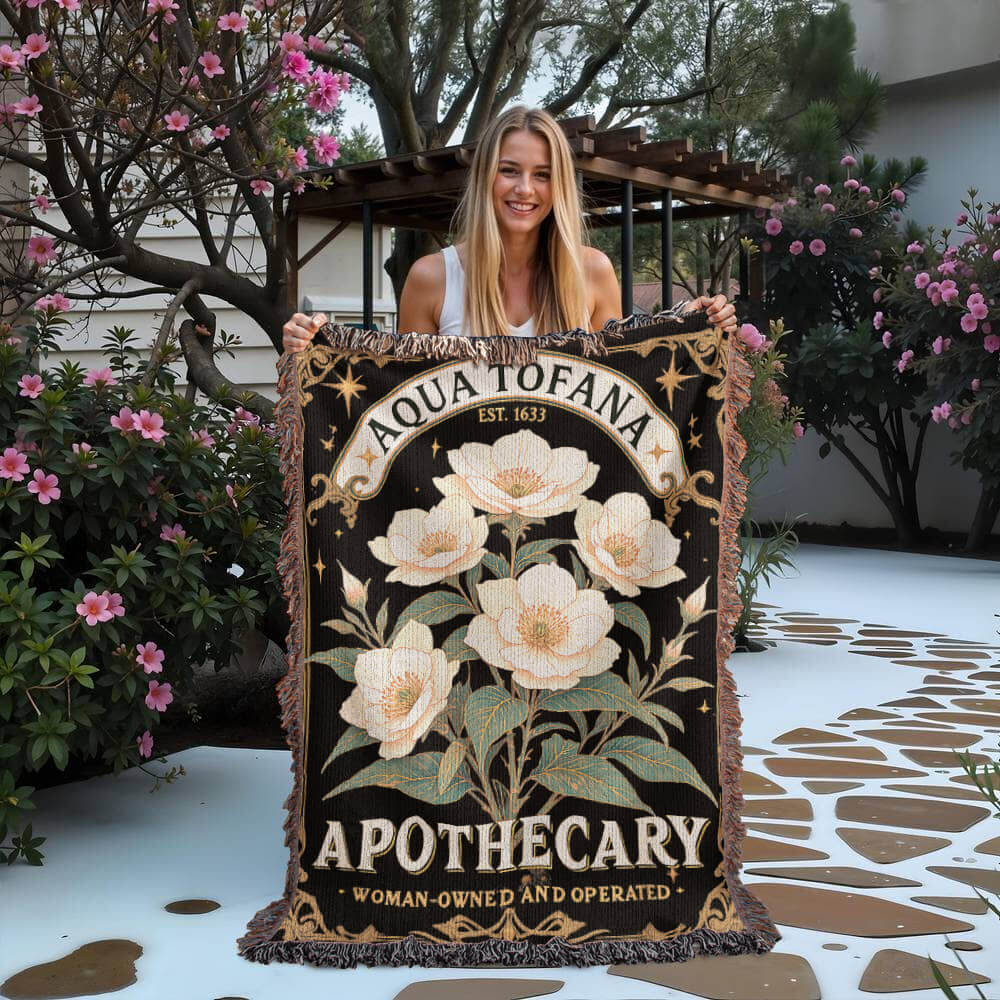 Aqua Tofana Apothecary Woven Blanket Offbeat Opulence