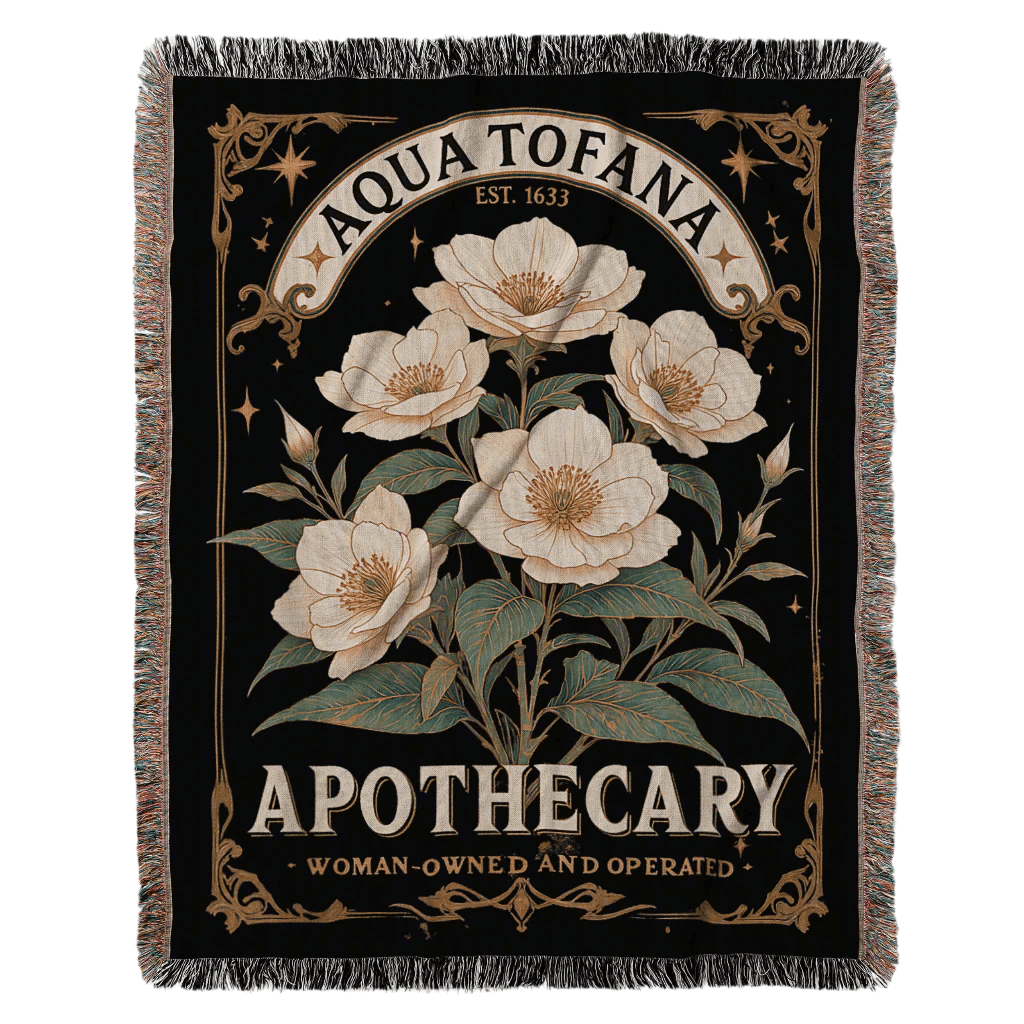 Aqua Tofana Apothecary Woven Blanket Offbeat Opulence