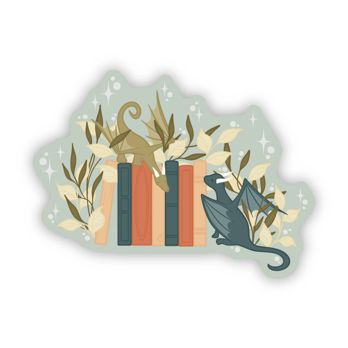 Meaggie Moos - Book Dragon Bookshelf Waterproof Vinyl Sticker The Secret Garden Bookery