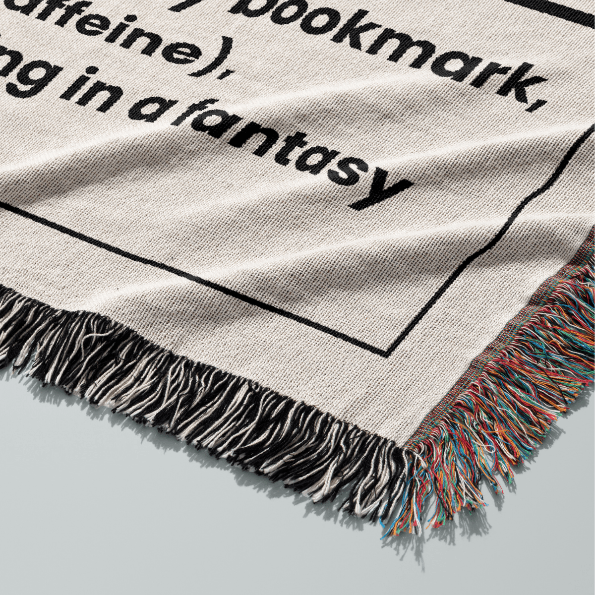 Booktrovert Nutrition Facts Woven Blanket – Quietly Unhinged & Cozy