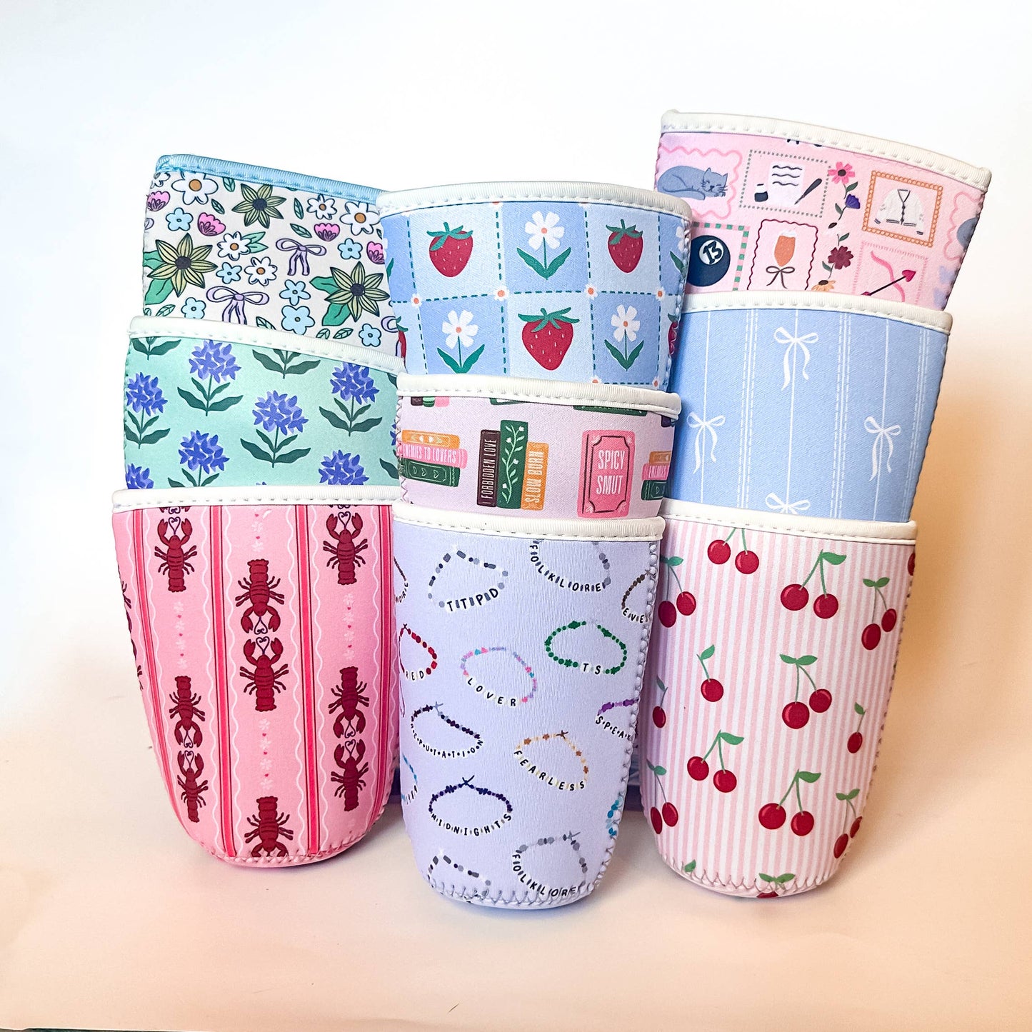 Oak Shore Collective LLC - Floral Bows | Iced Coffee Sleeve The Secret Garden Bookery