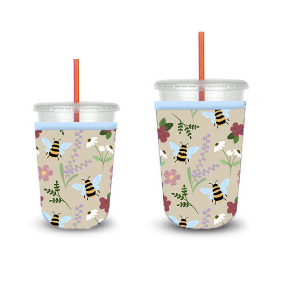 Oak Shore Collective LLC - Bee Garden | Iced Coffee Sleeve The Secret Garden Bookery