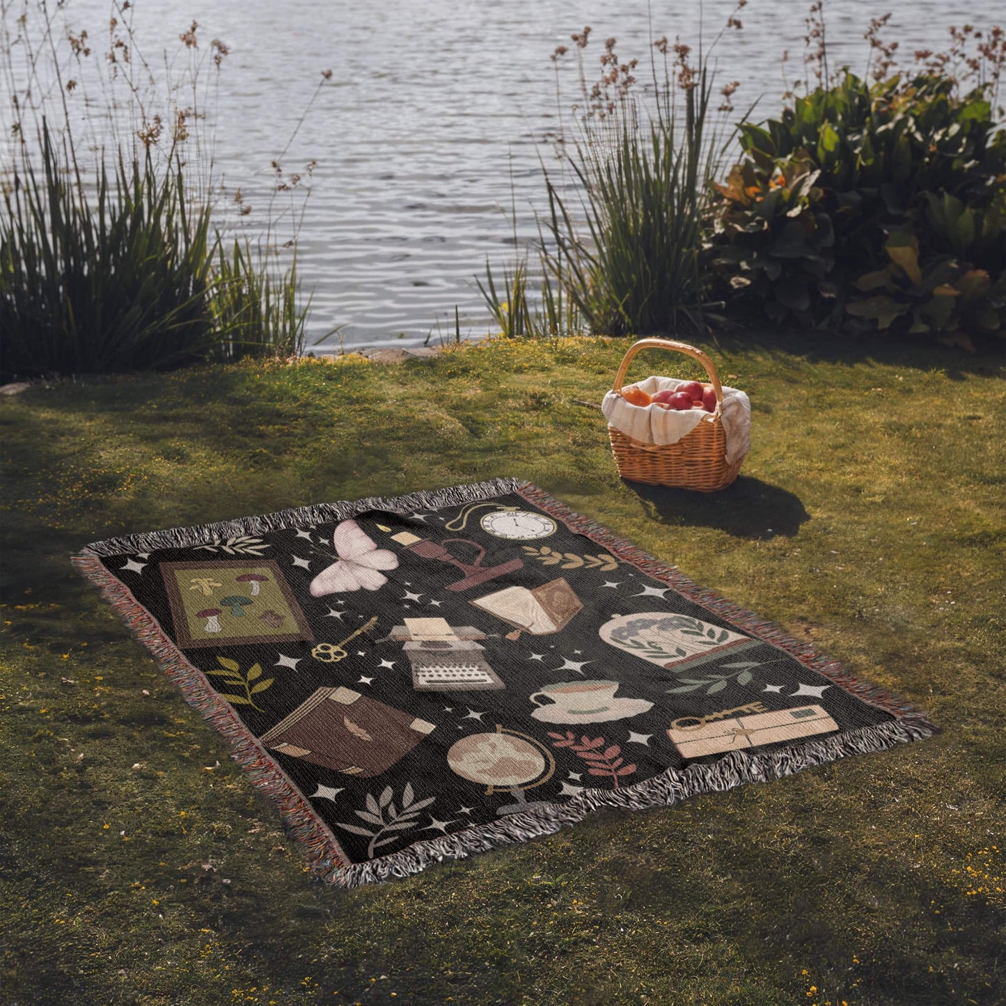 Dark Academia Woven Tapestry Blanket – A Scholar's Dream Offbeat Opulence