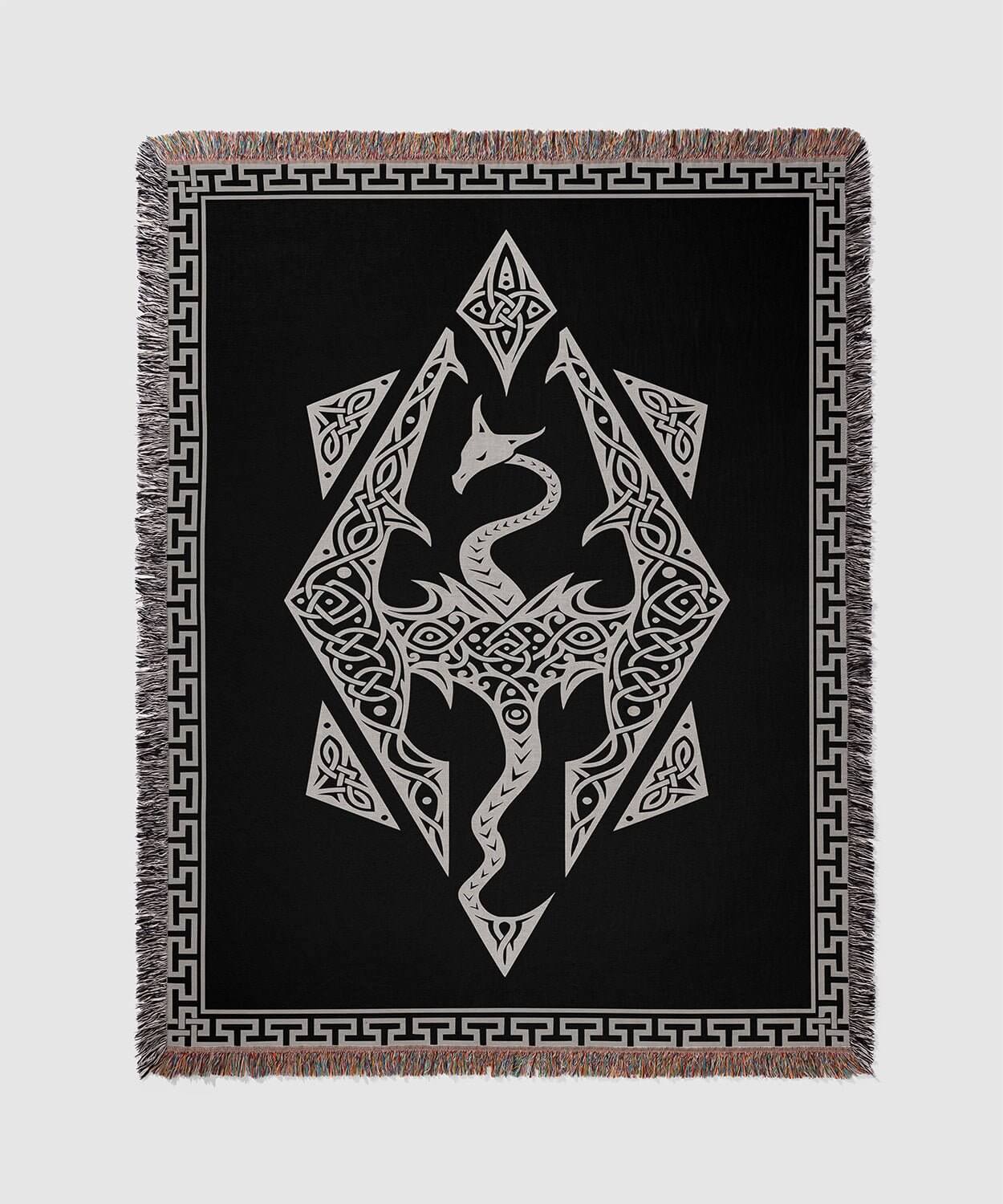 Dragon Seal Woven Blanket - A Legacy of Elder Power & Destiny Offbeat Opulence