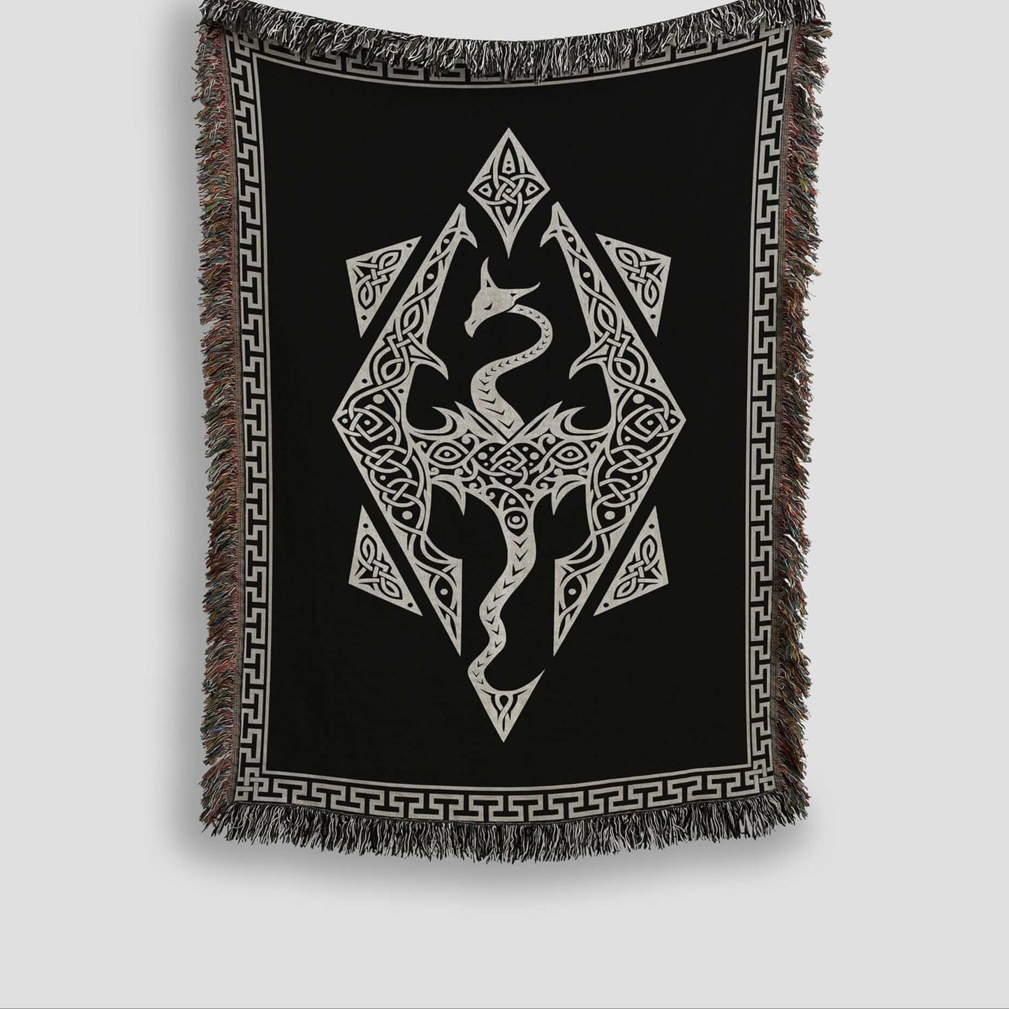 Dragon Seal Woven Blanket - A Legacy of Elder Power & Destiny Offbeat Opulence