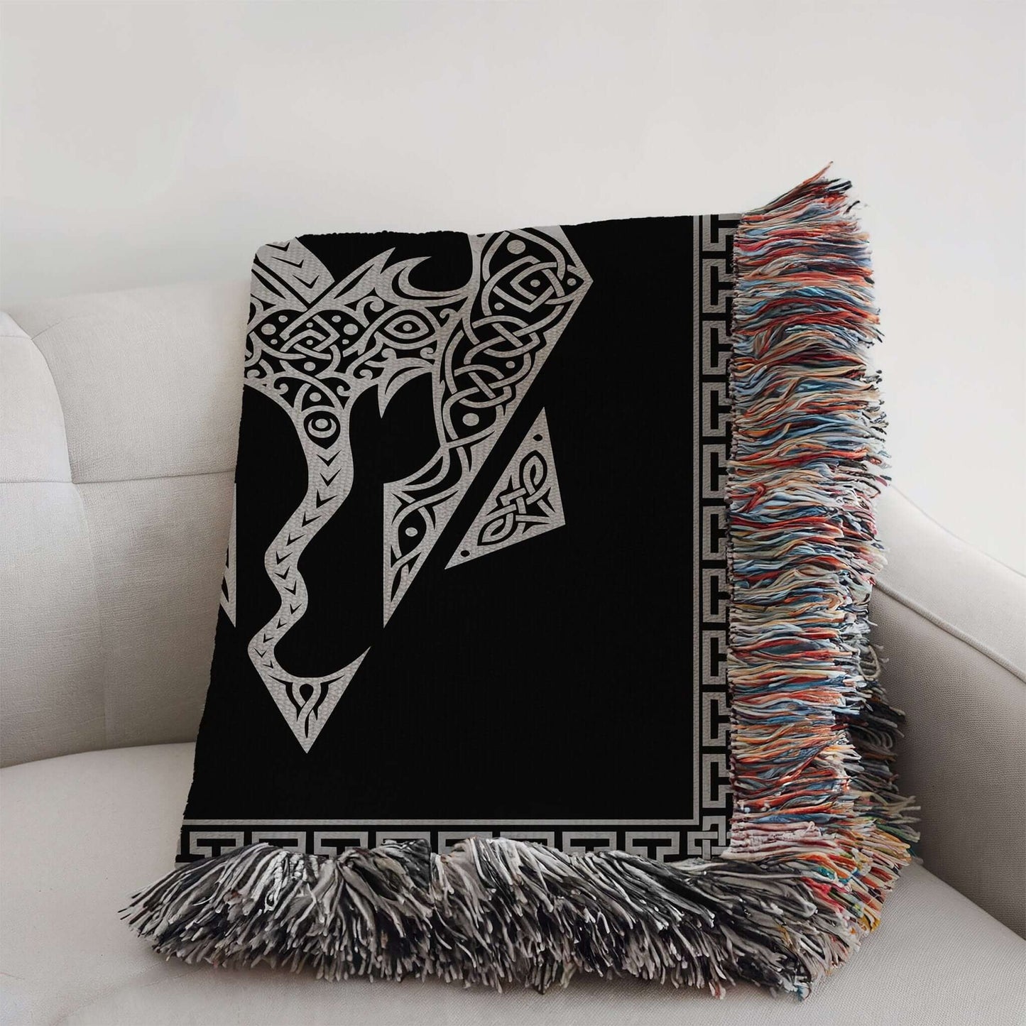 Dragon Seal Woven Blanket - A Legacy of Elder Power & Destiny Offbeat Opulence