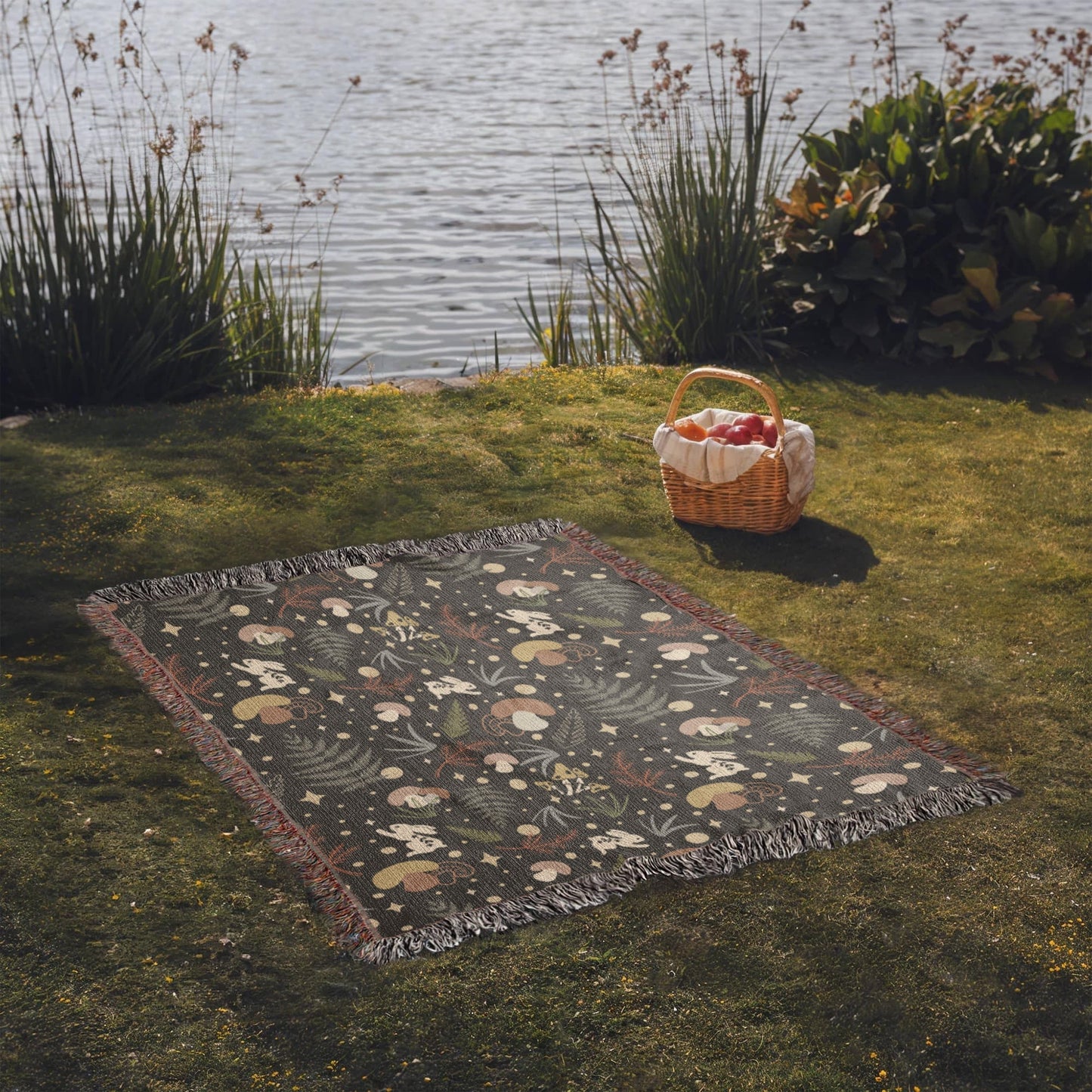 Enchanted Woodland Woven Blanket – A Cozy Escape Through A Mystical Forest Offbeat Opulence