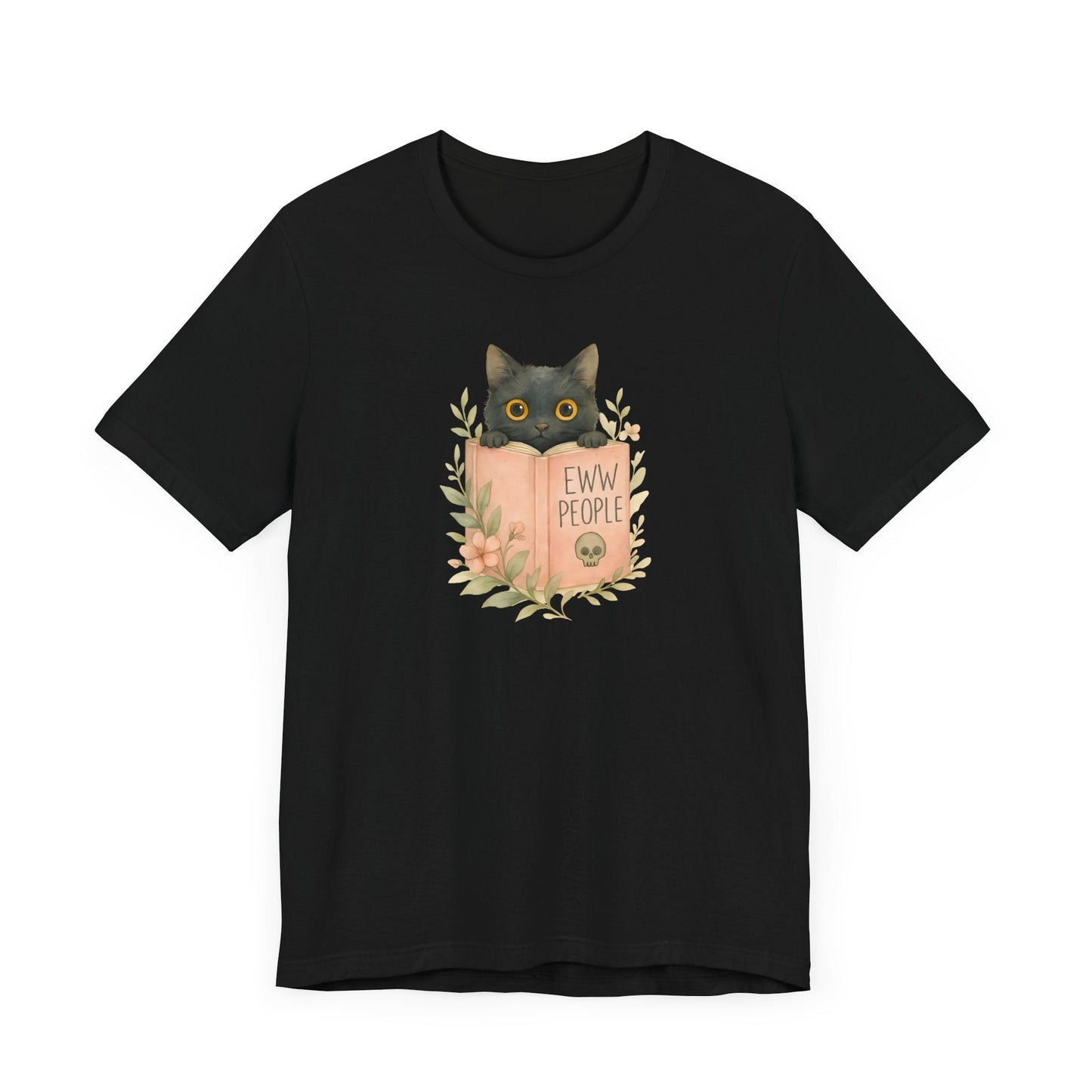 Eww People Black Cat T-Shirt – Bookish Anti-Social Reader Tee