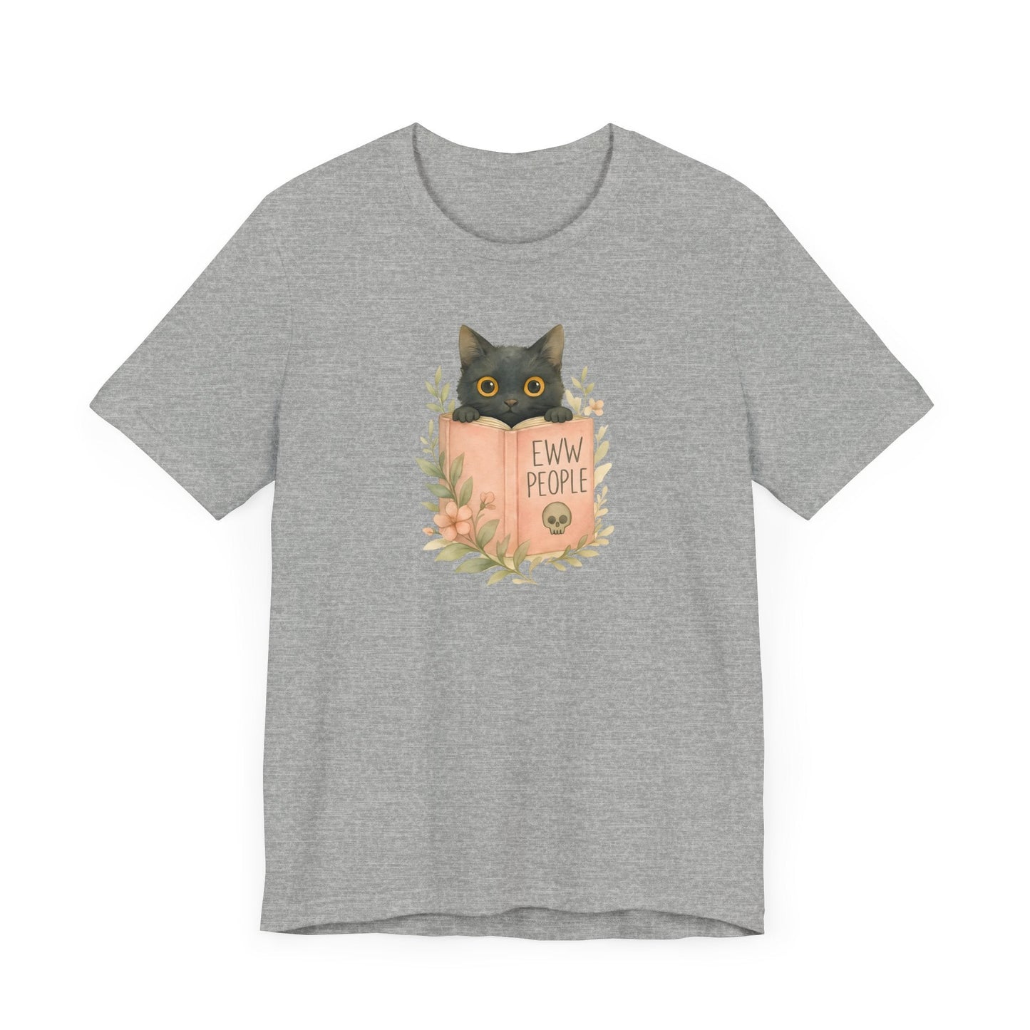 Eww People Black Cat T-Shirt – Bookish Anti-Social Reader Tee