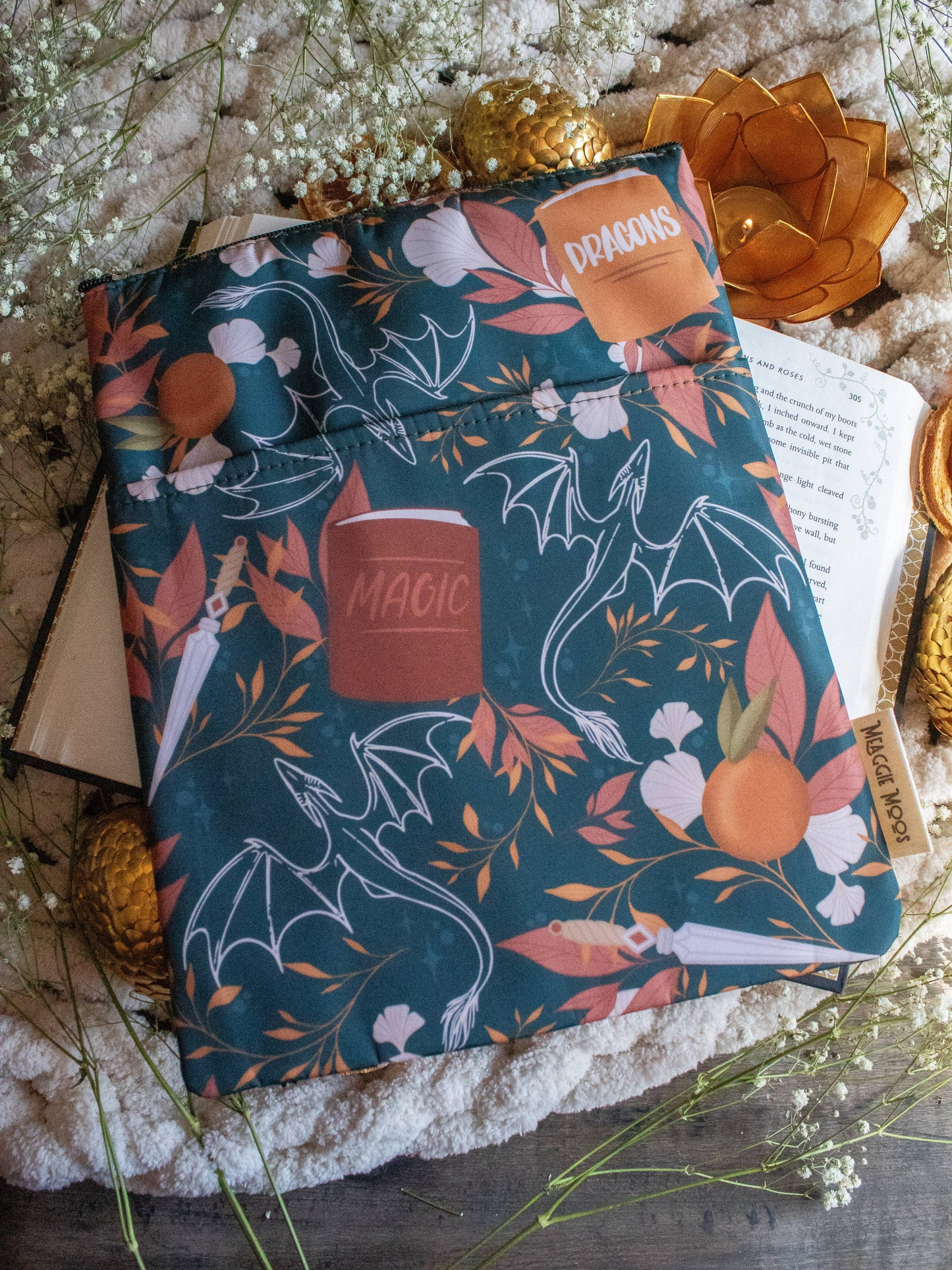 Meaggie Moos - Book / Tablet Sleeve | Dragons Grove The Secret Garden Bookery