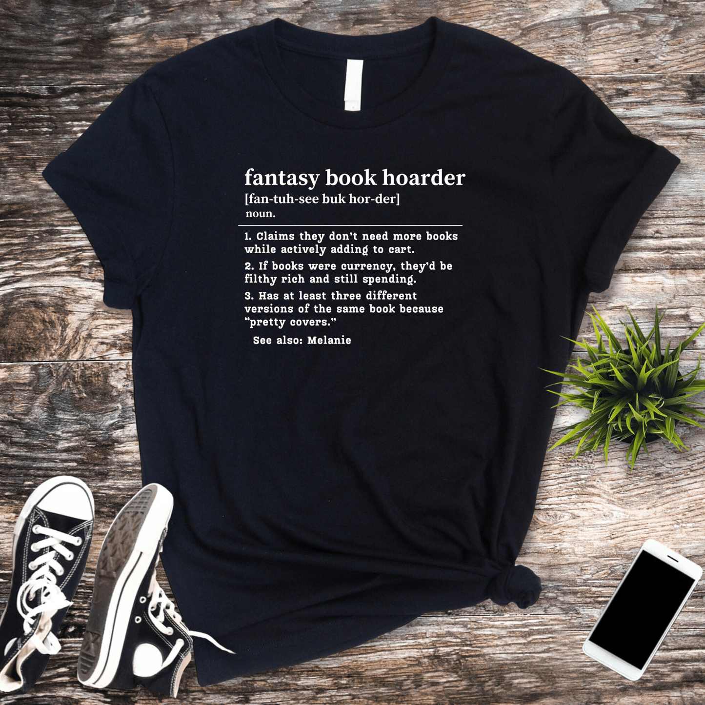 Fantasy Book Hoarder Definition T-Shirt – Personalized Book Collector Tee Offbeat Opulence