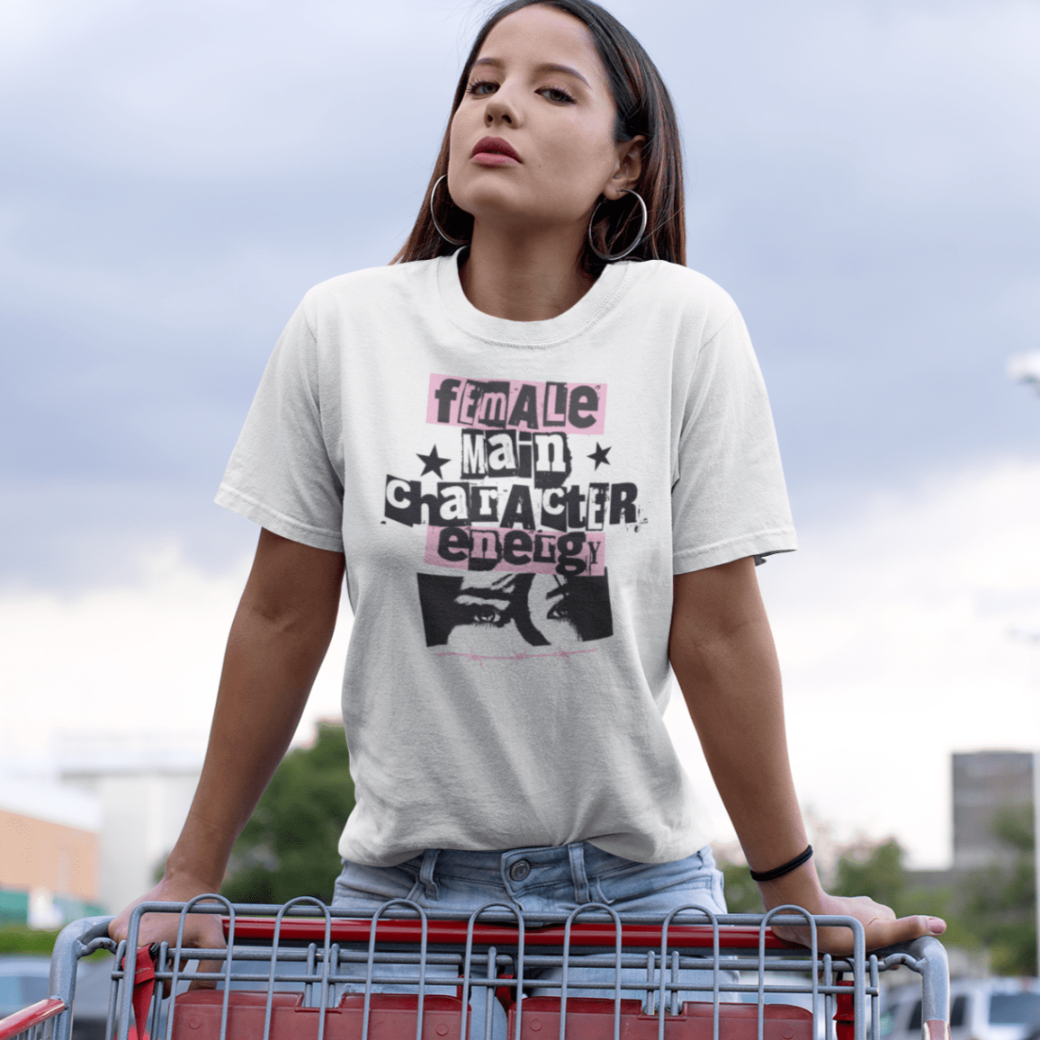 Female Main Character Energy – Retro ’80s Punk Tee Offbeat Opulence