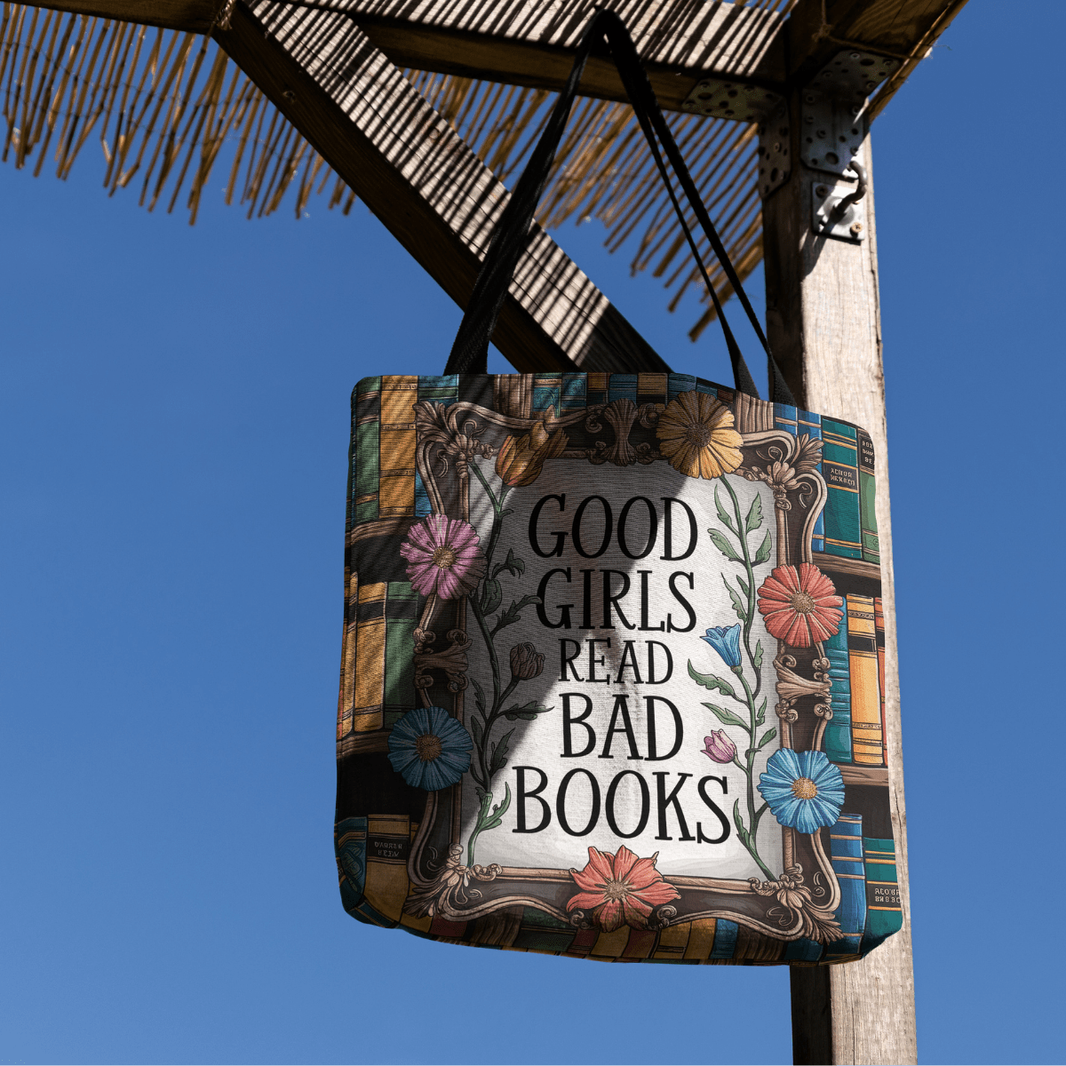 Good Girls Read Bad Books Bright & Bookish Woven Tote Offbeat Opulence