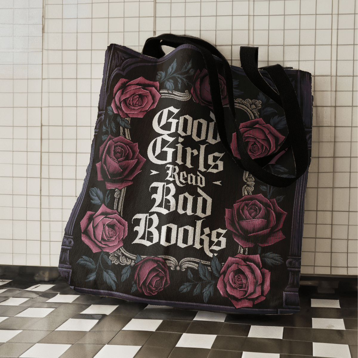 Good Girls Read Bad Books Dark Romance Woven Tote Offbeat Opulence