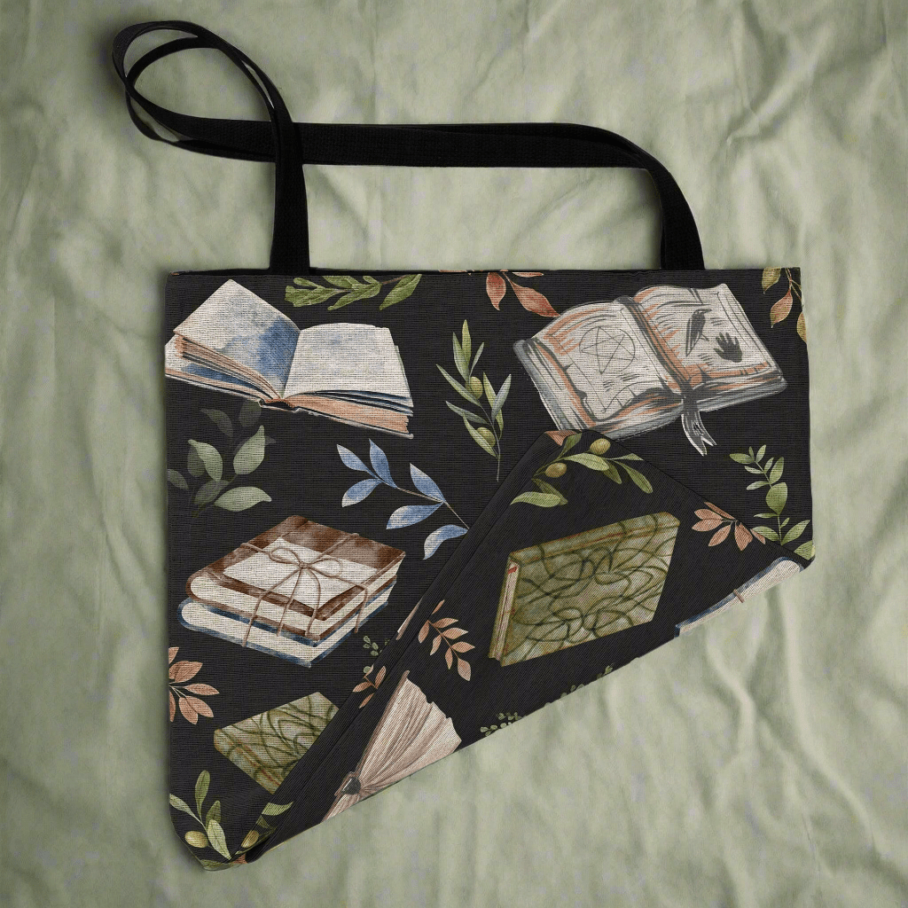 Literary Spell Woven Tapestry Tote – For Book Lovers & Dreamers Offbeat Opulence