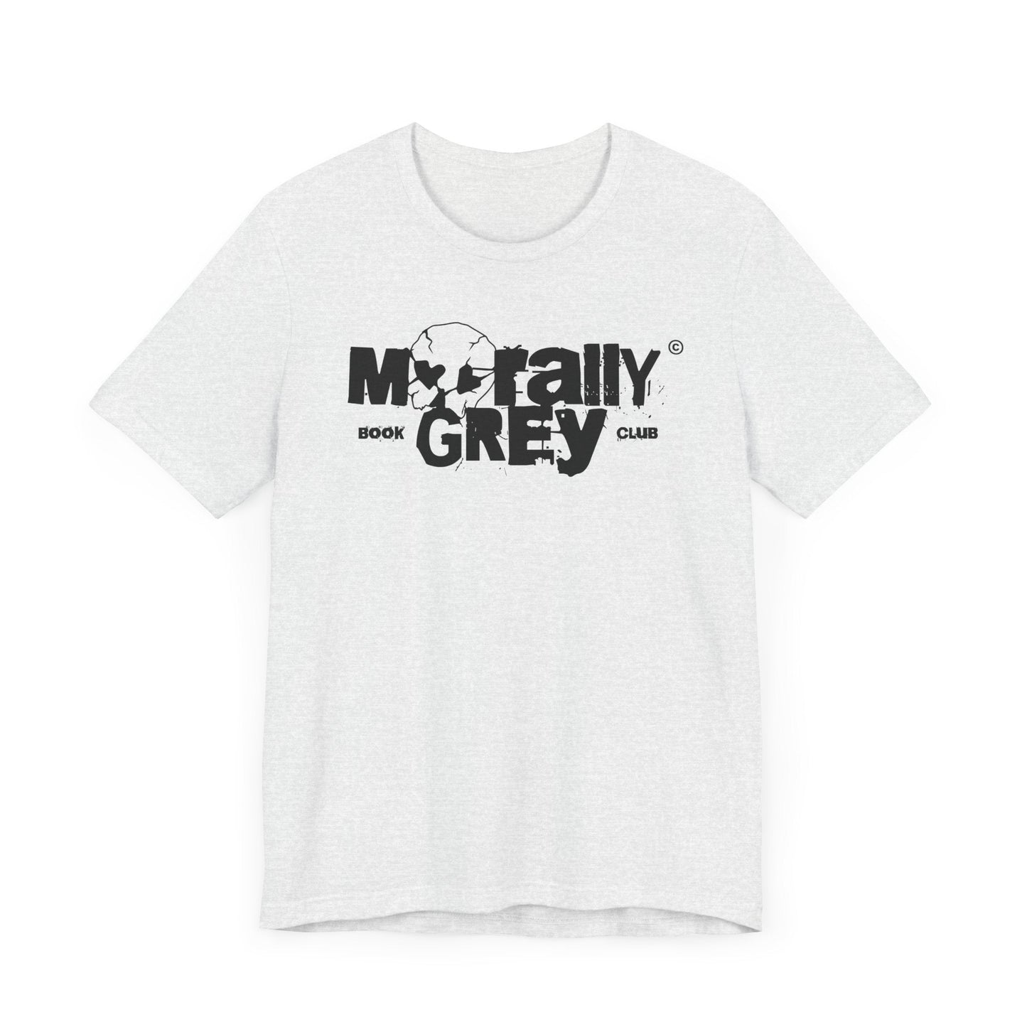 Morally Grey Book Club T-Shirt – Gritty Skull Logo Edition
