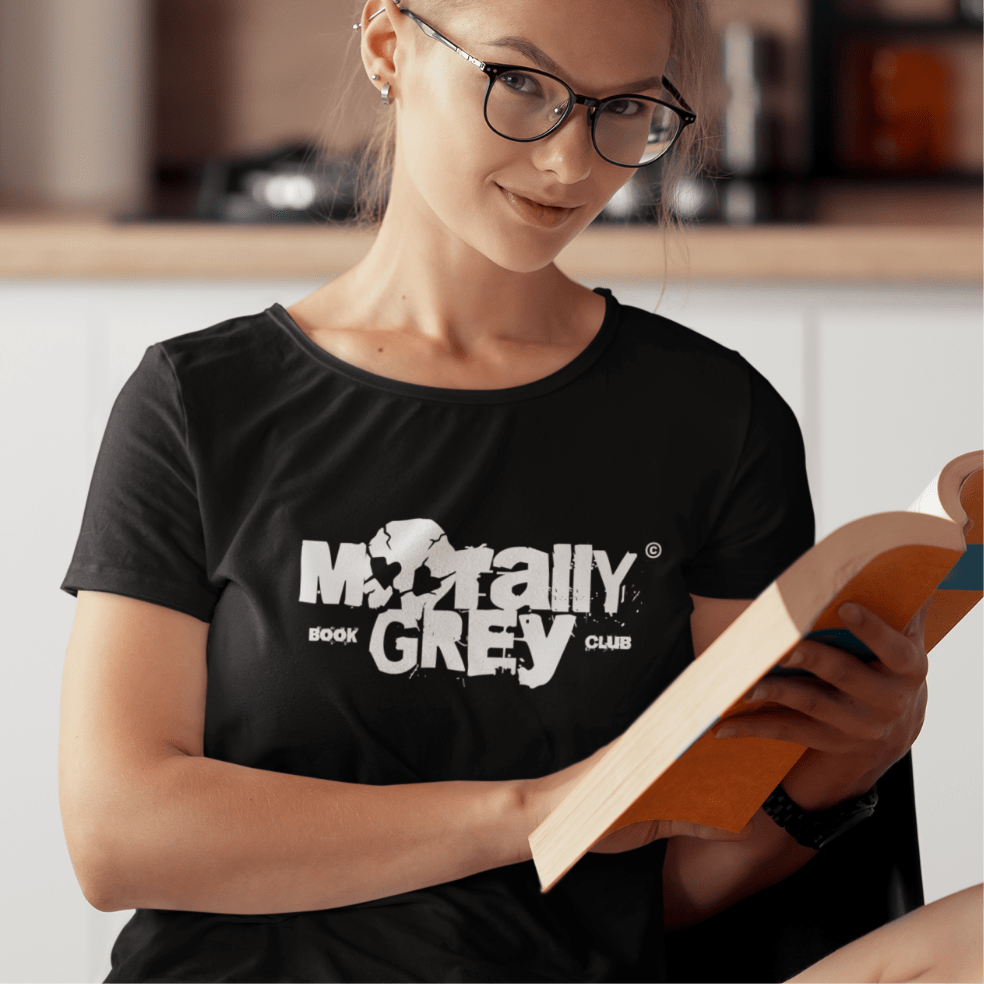 Morally Grey Book Club T-Shirt – Gritty Skull Logo Edition