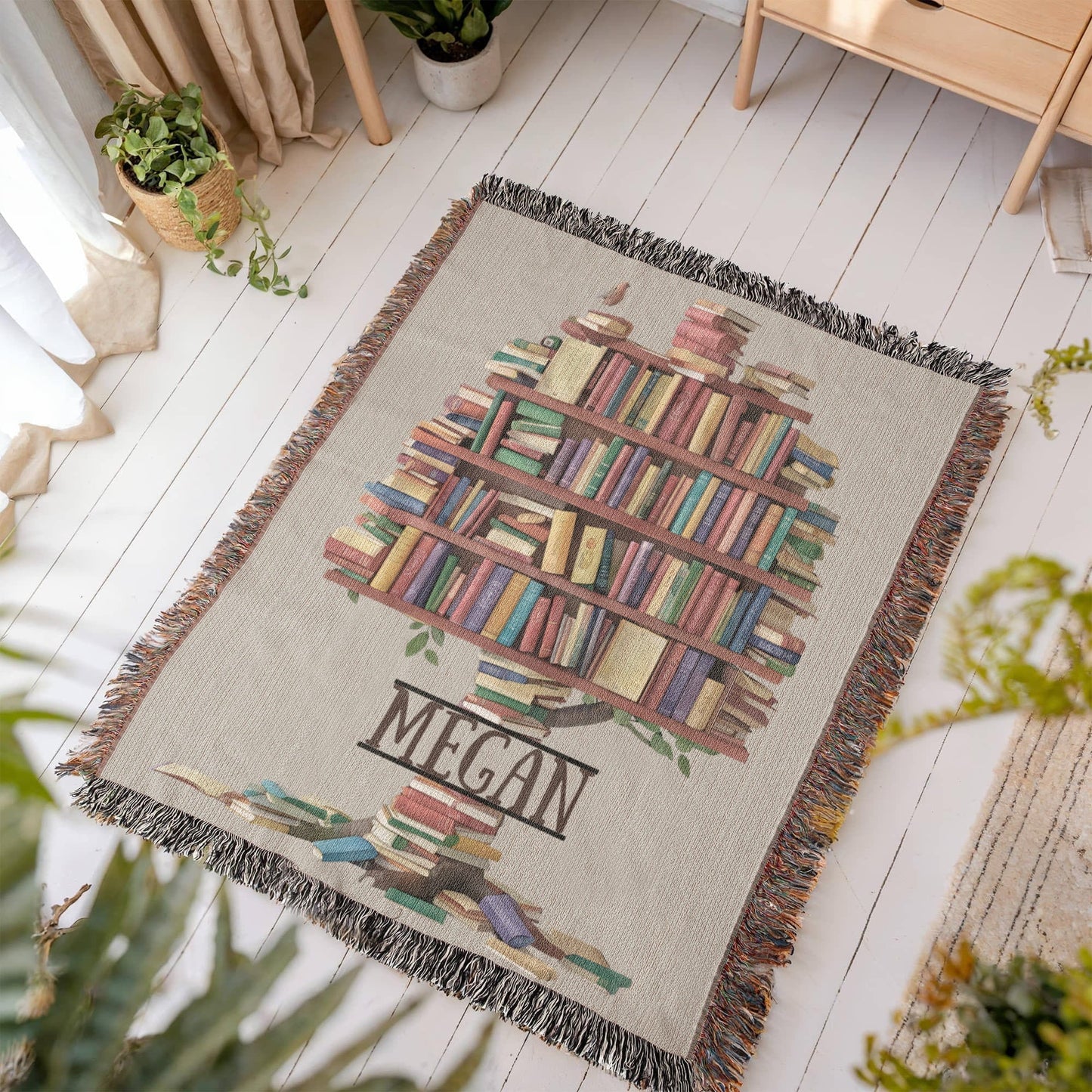 Personalized Book Tree Blanket – A Cozy Tribute to Your TBR Roots Offbeat Opulence