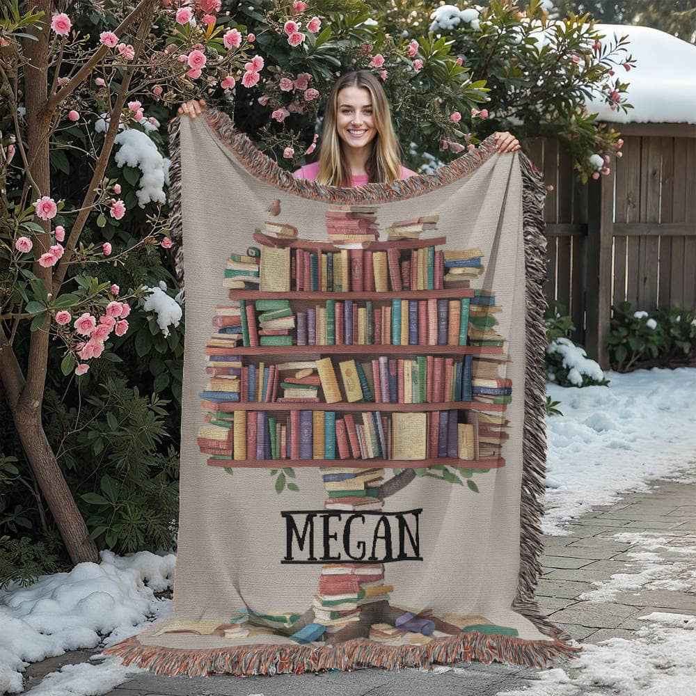 Personalized Book Tree Blanket – A Cozy Tribute to Your TBR Roots Offbeat Opulence