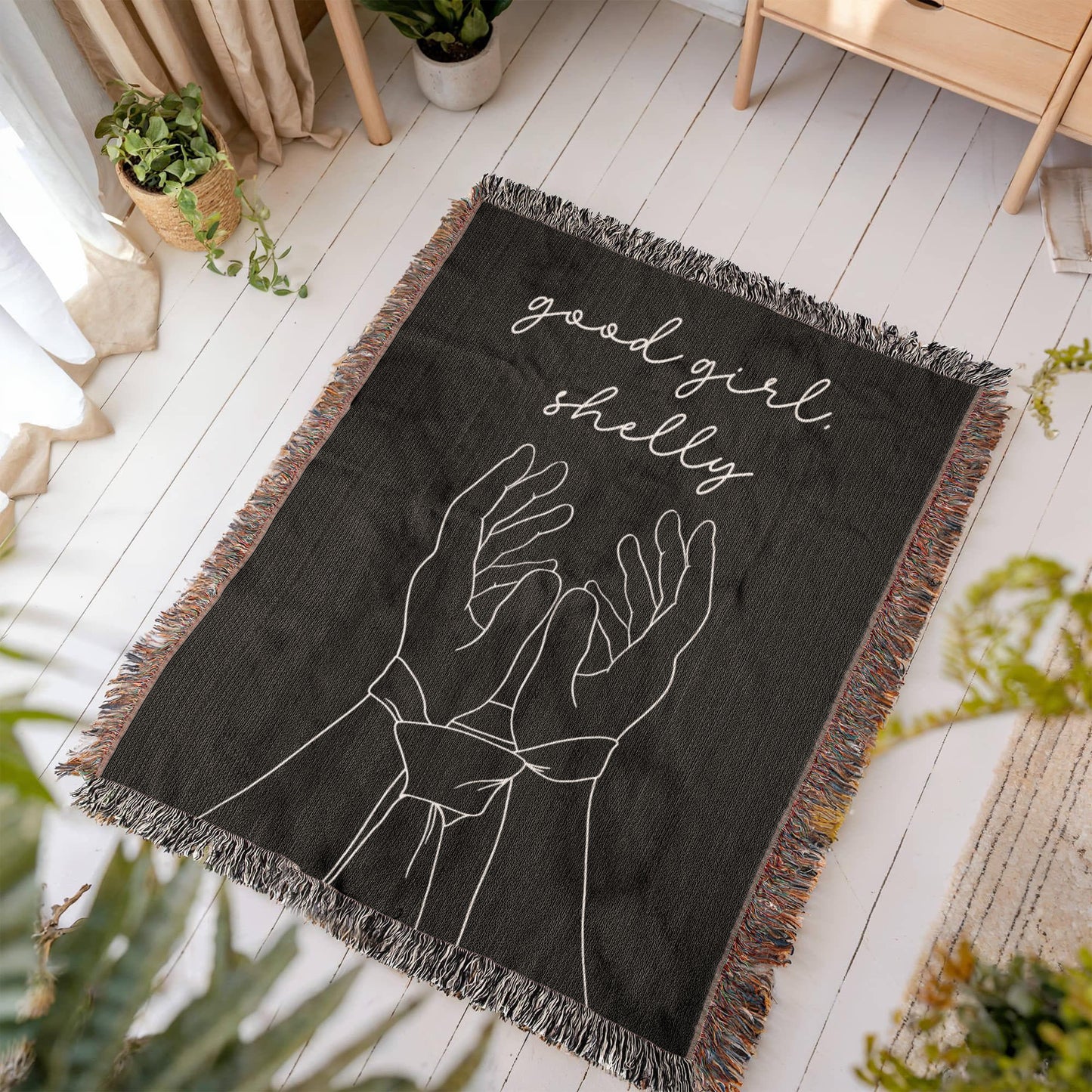 Personalized Dark Romance Submission Woven Blanket Offbeat Opulence