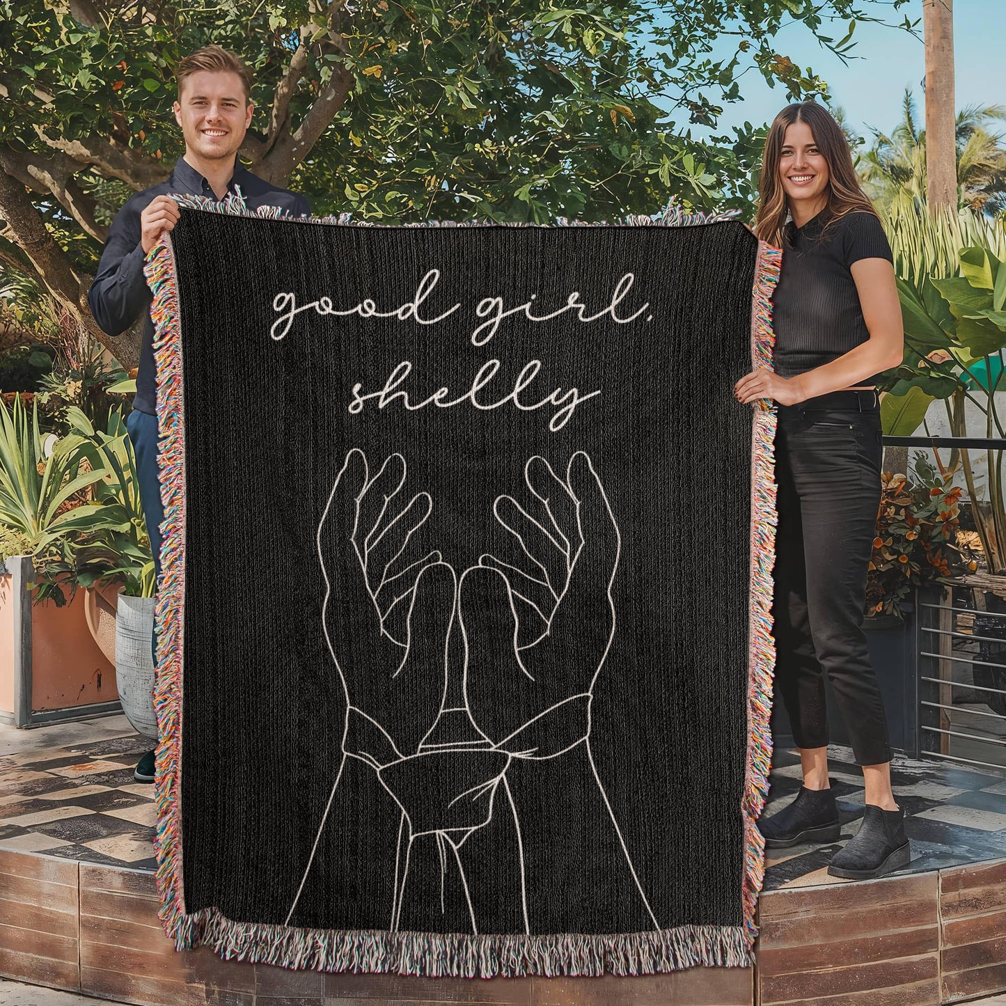 Personalized Dark Romance Submission Woven Blanket Offbeat Opulence