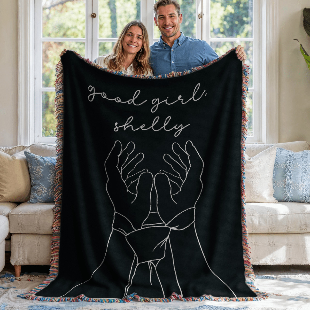 Personalized Dark Romance Submission Woven Blanket Offbeat Opulence