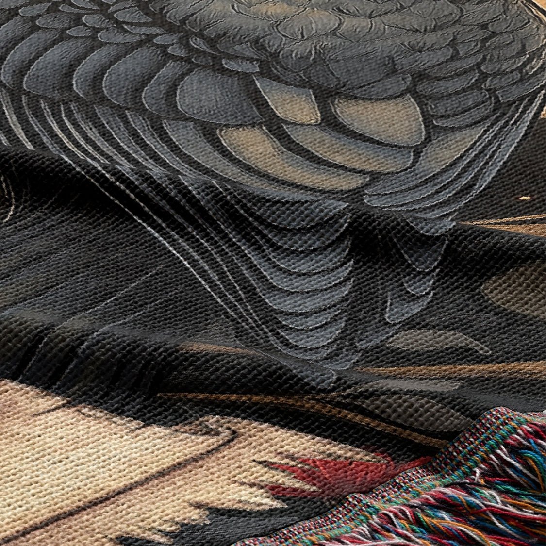 Personalized Nevermore Raven Woven Blanket – A Gothic Tribute to Eternal Love Offbeat Opulence