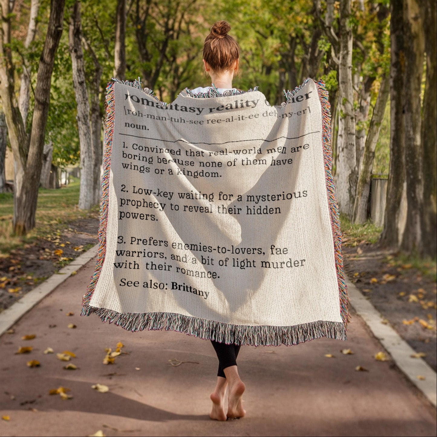 Personalized Romantasy Reality Denier Woven Blanket – A Cozy Escape from the Ordinary Offbeat Opulence
