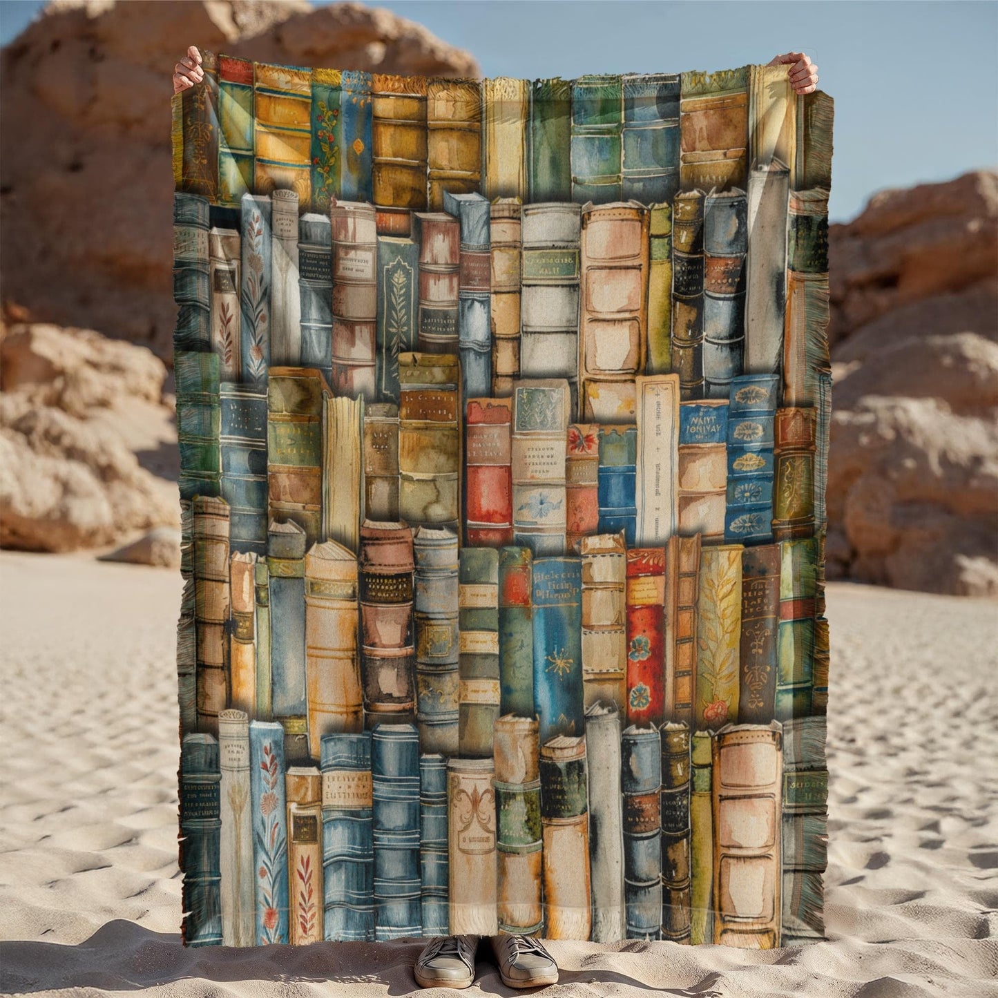 Printed Woven Bookpile Blanket Offbeat Opulence