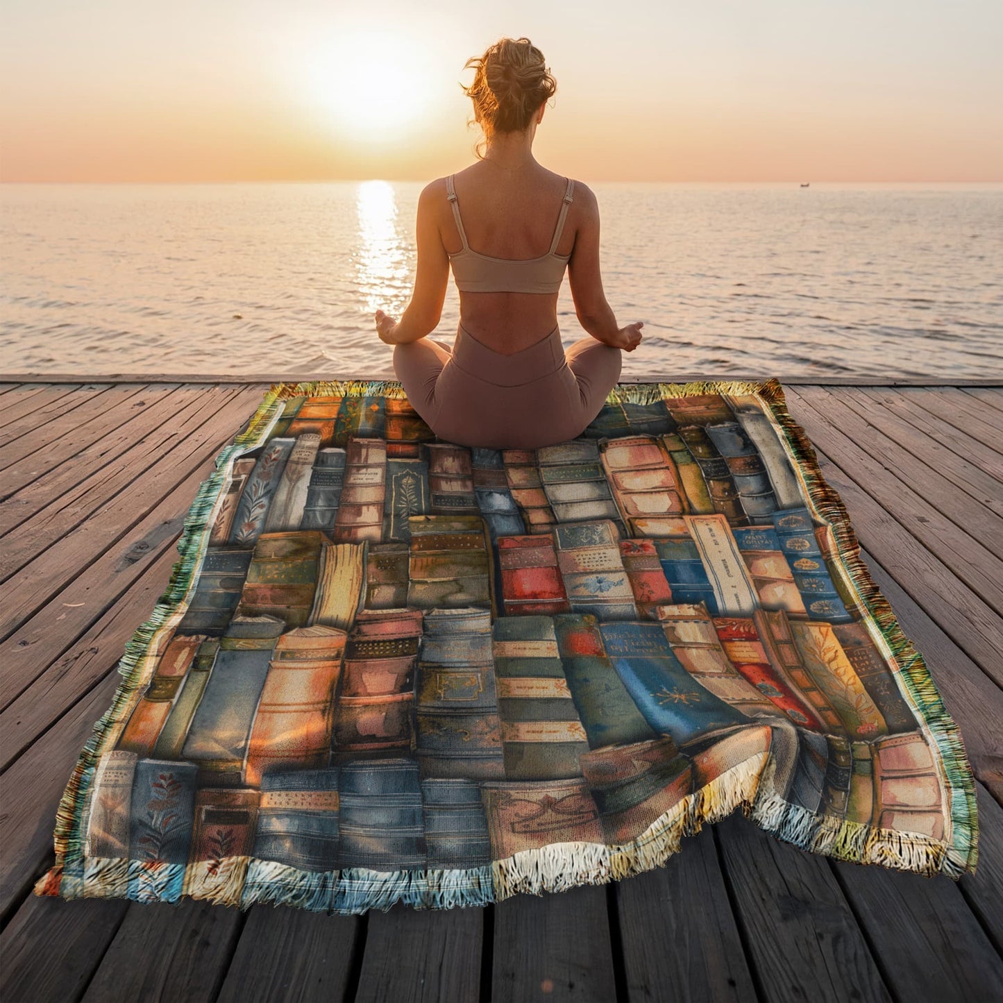 Printed Woven Bookpile Blanket Offbeat Opulence