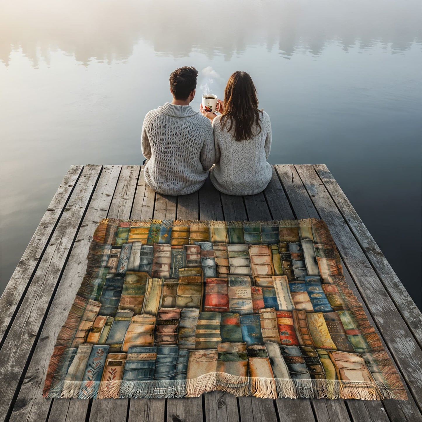 Printed Woven Bookpile Blanket Offbeat Opulence