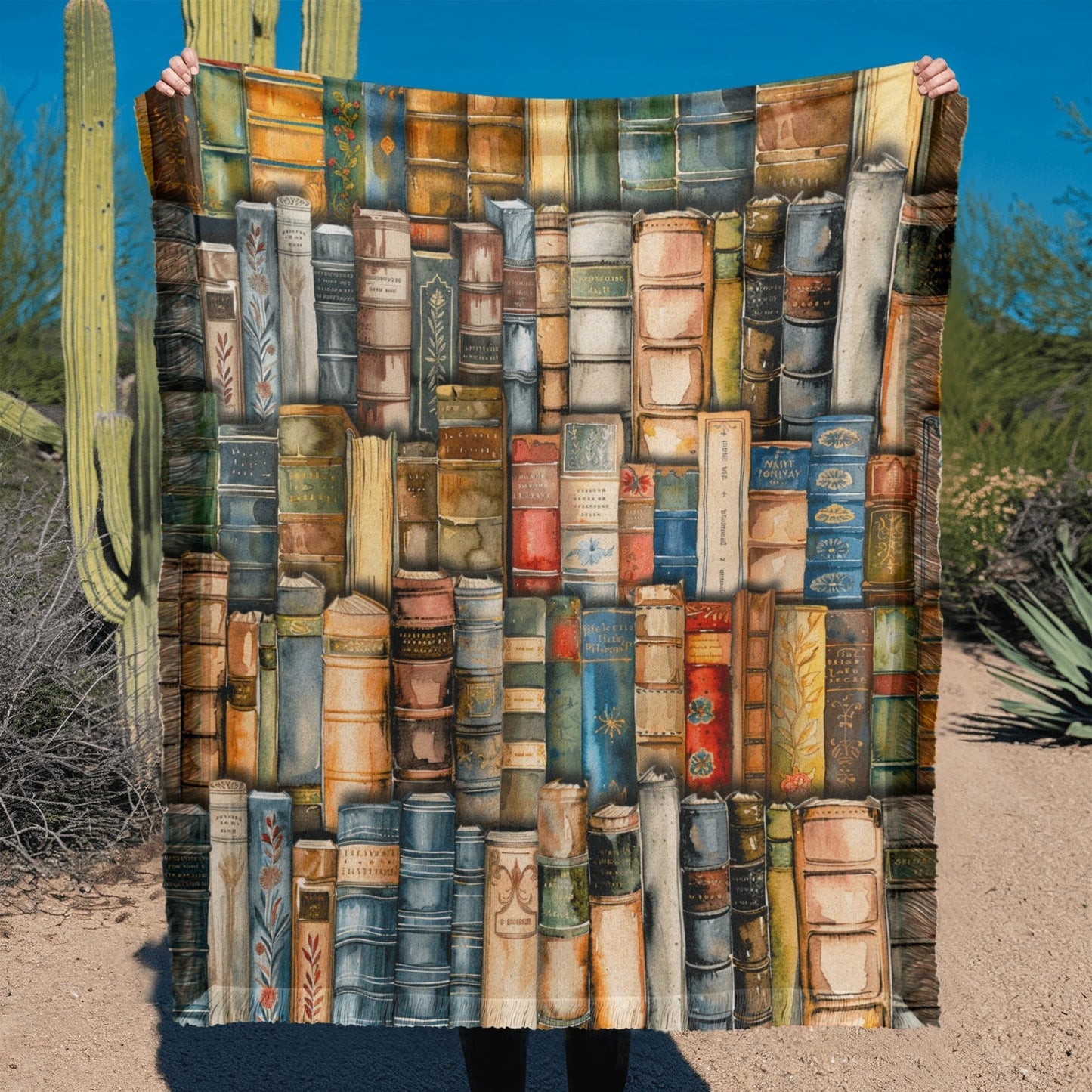 Printed Woven Bookpile Blanket Offbeat Opulence