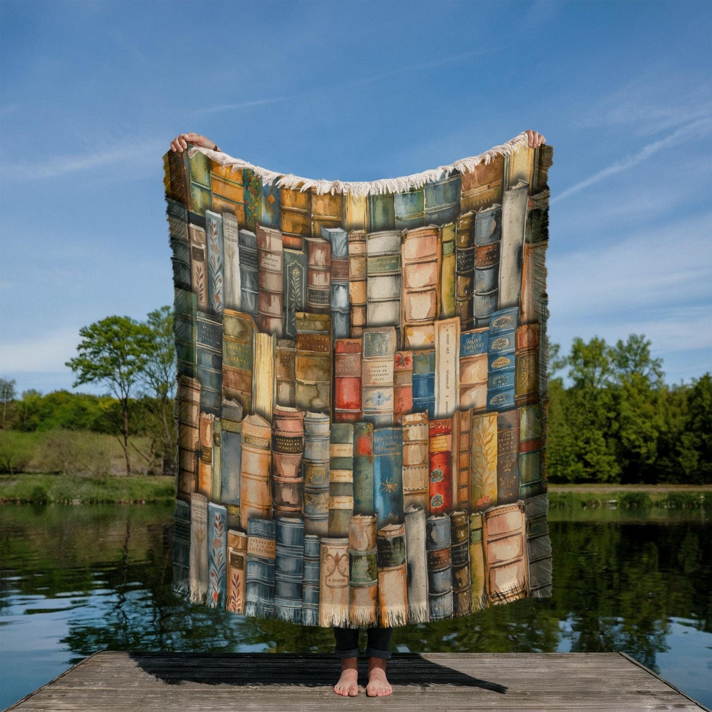 Printed Woven Bookpile Blanket Offbeat Opulence