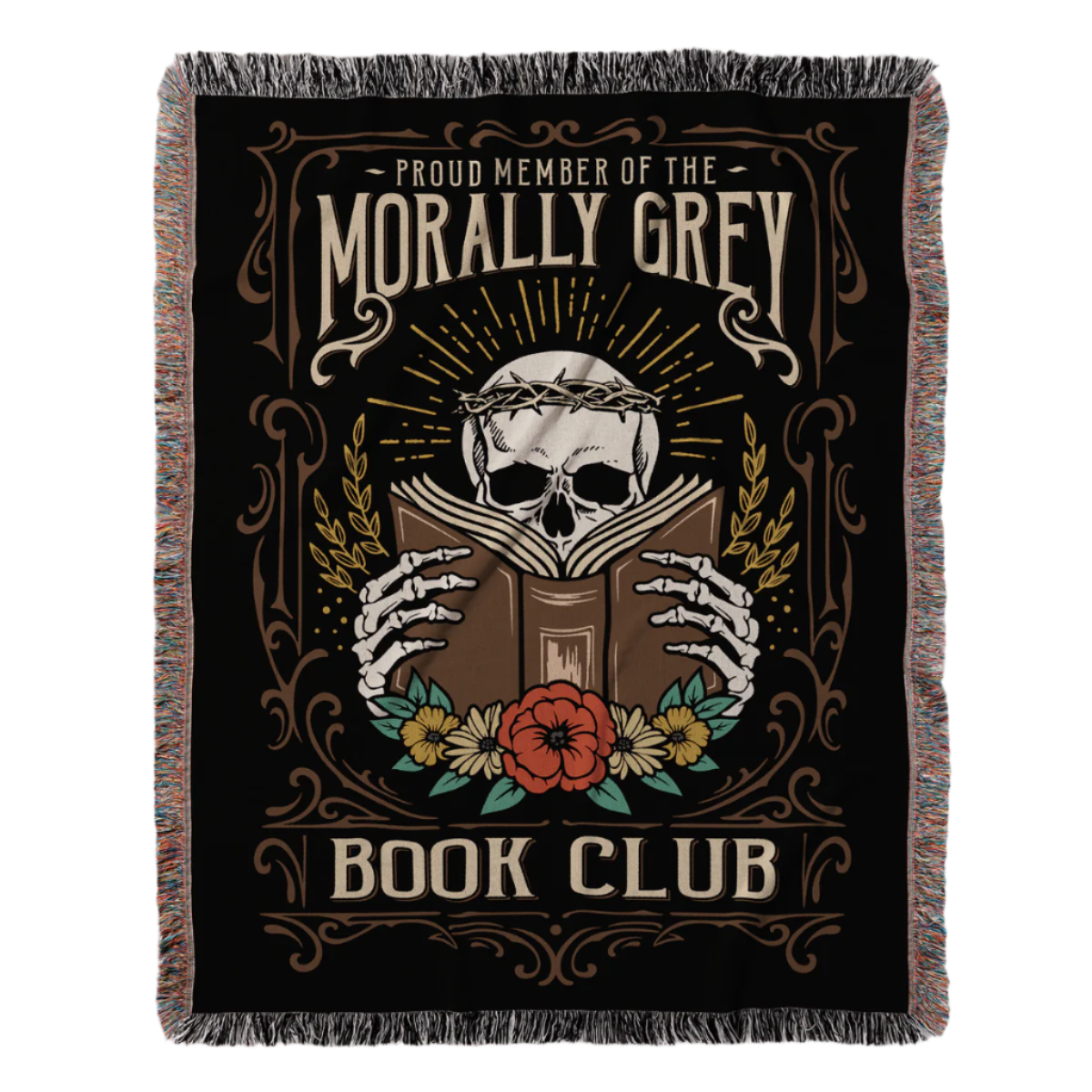 Proud Member of the Morally Grey Book Club – Woven Tapestry Blanket Offbeat Opulence